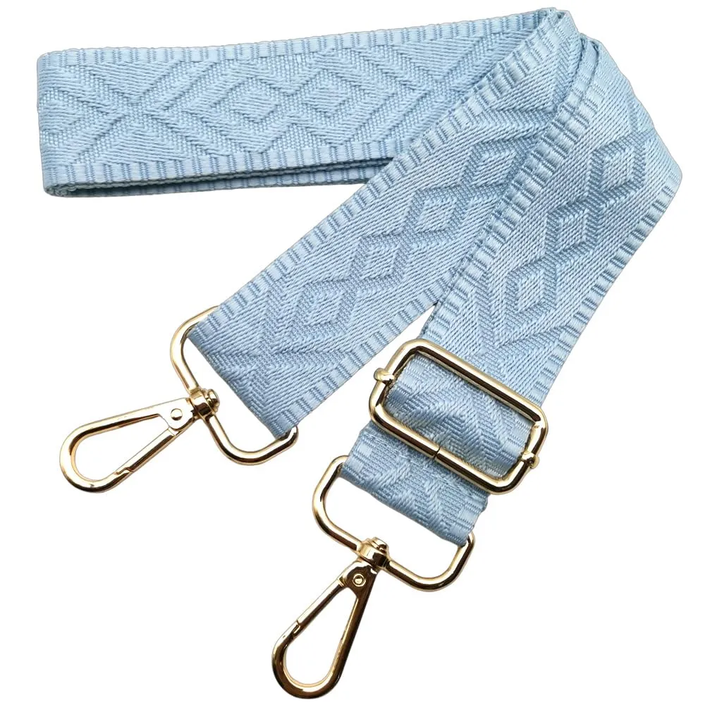 Cinghie Tracolla per Borsa Donna Larga, 3.8cm Tracolle per Borsa Regolabile con Fibbia Oro per Borsetta, Crossbody in Tela Accessori DIY (Blu chiaro) 5 - immagine 1