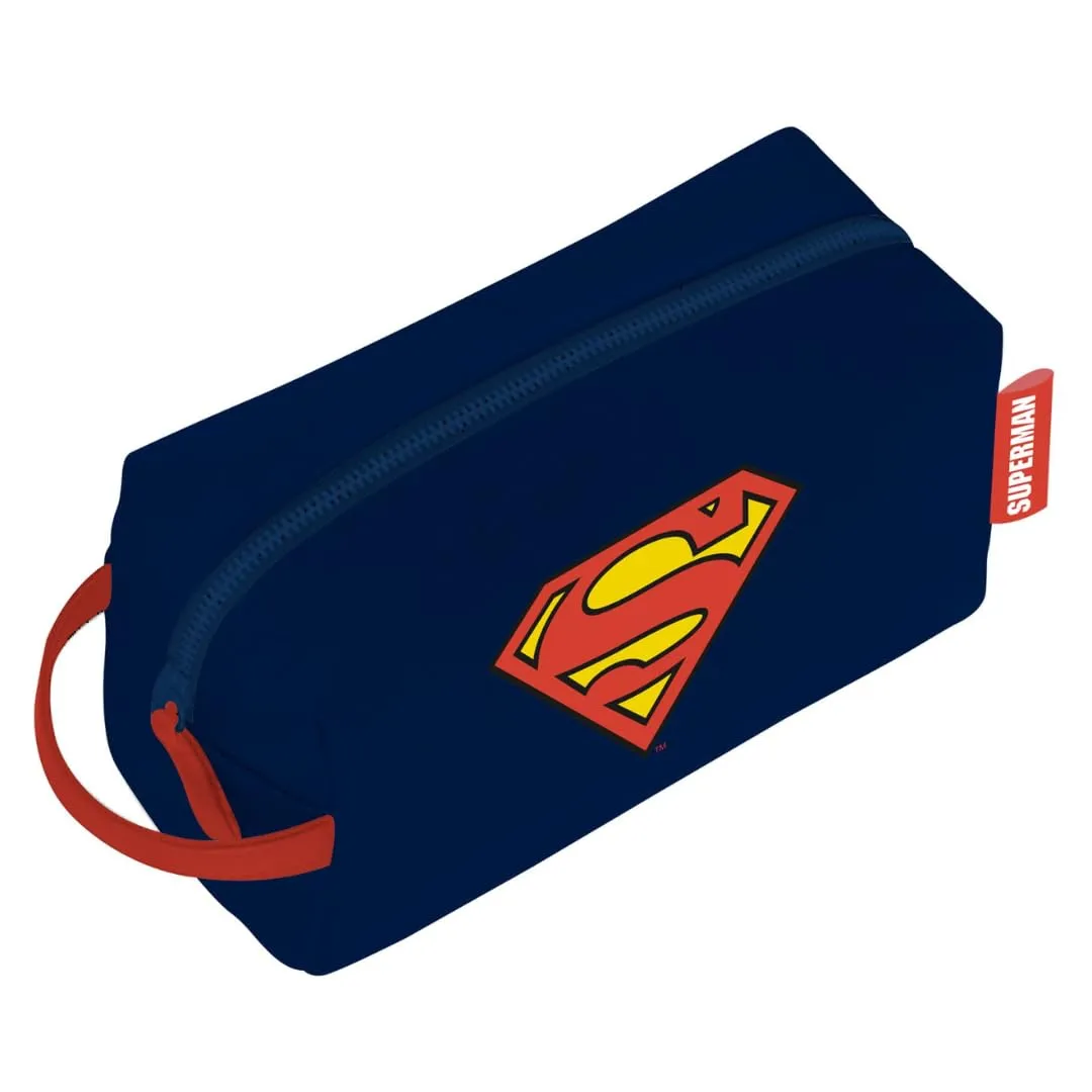 ARDITEX, Superman Beauty Case Impermeabile, Borsa da Toilette per Uomo e Bambino, Astuccio 100% PU, Ideale per organizzare Prodotti per l’Igiene o i tuoi piccoli Oggetti, 3 x 22 x 8 cm - immagine 1
