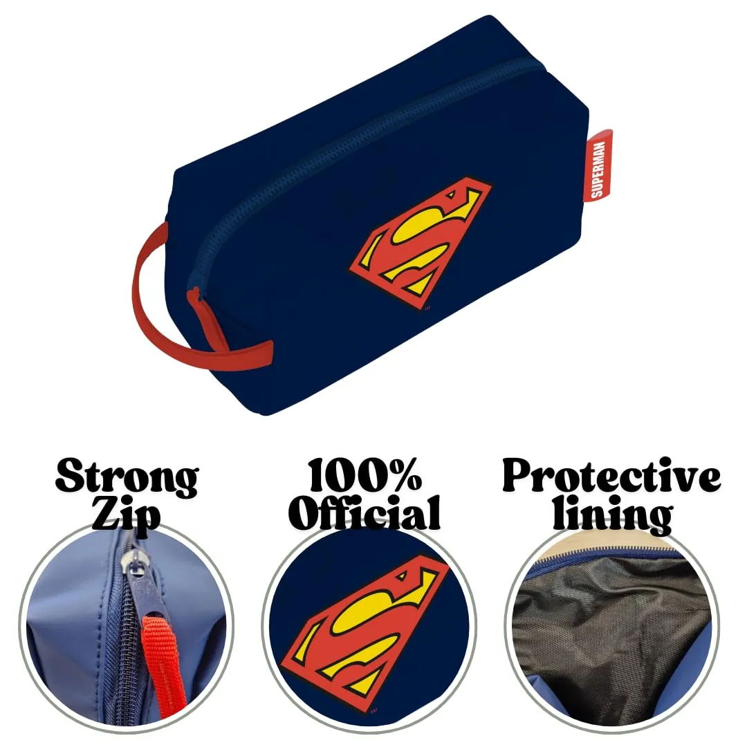 ARDITEX, Superman Beauty Case Impermeabile, Borsa da Toilette per Uomo e Bambino, Astuccio 100% PU, Ideale per organizzare Prodotti per l’Igiene o i tuoi piccoli Oggetti, 3 x 22 x 8 cm - immagine 3