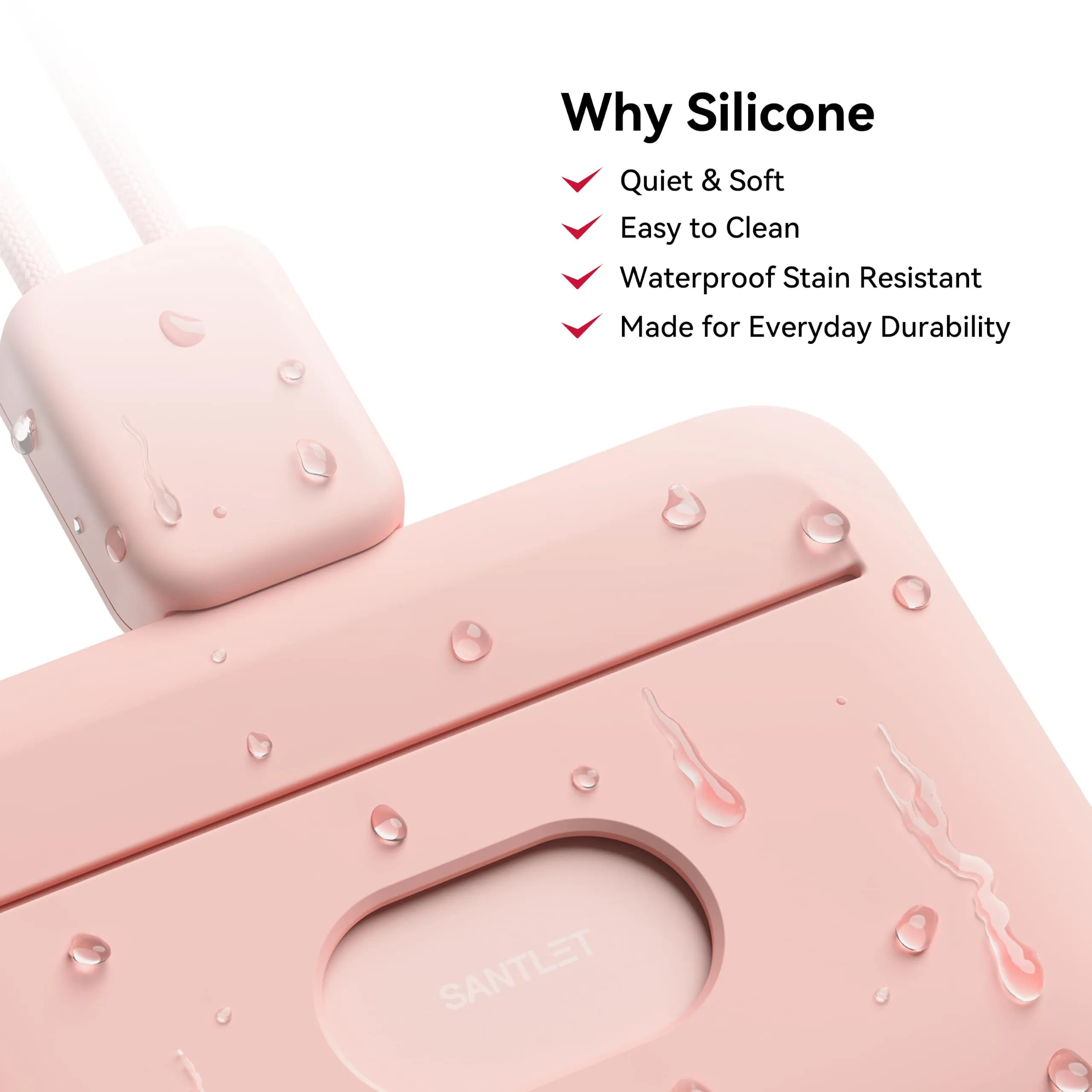 SANTLET Cordino per Portabadge, Silicone Morbido, Cavo Retrattile - immagine 3