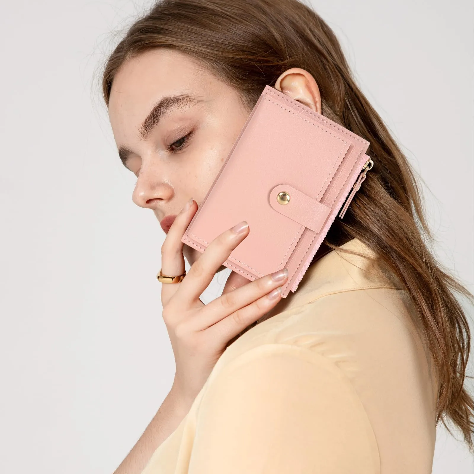 DEARBAG Portafoglio Donna Piccoli, Porta Carte di Credito in Pelle PU, Portamonete con Cerniera, Portafogli Corto Donna, con 6 Slot Schede, per Donnas Ragazza Signore, 14 * 9 * 0.5cm (Verde) - immagine 6