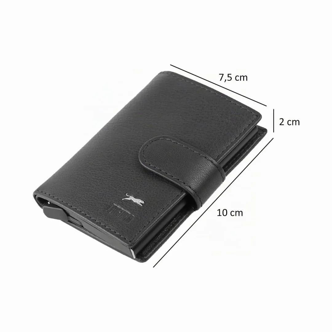 JAGUAR Set Regalo Uomo, Portacarte in Pelle Nero RFID, Cintura 125 cm - immagine 2