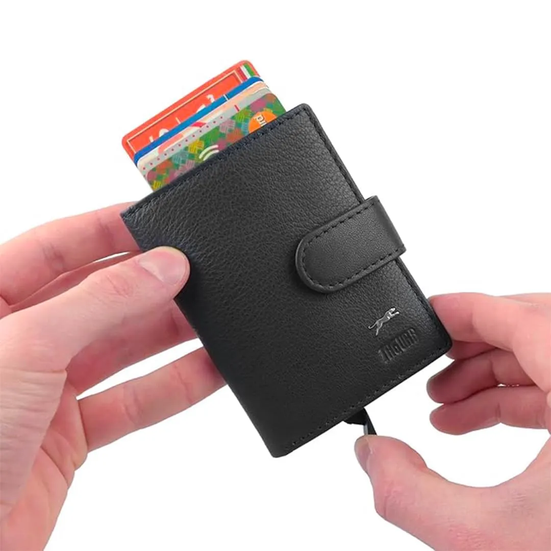 JAGUAR Set Regalo Uomo, Portacarte in Pelle Nero RFID, Cintura 125 cm - immagine 3