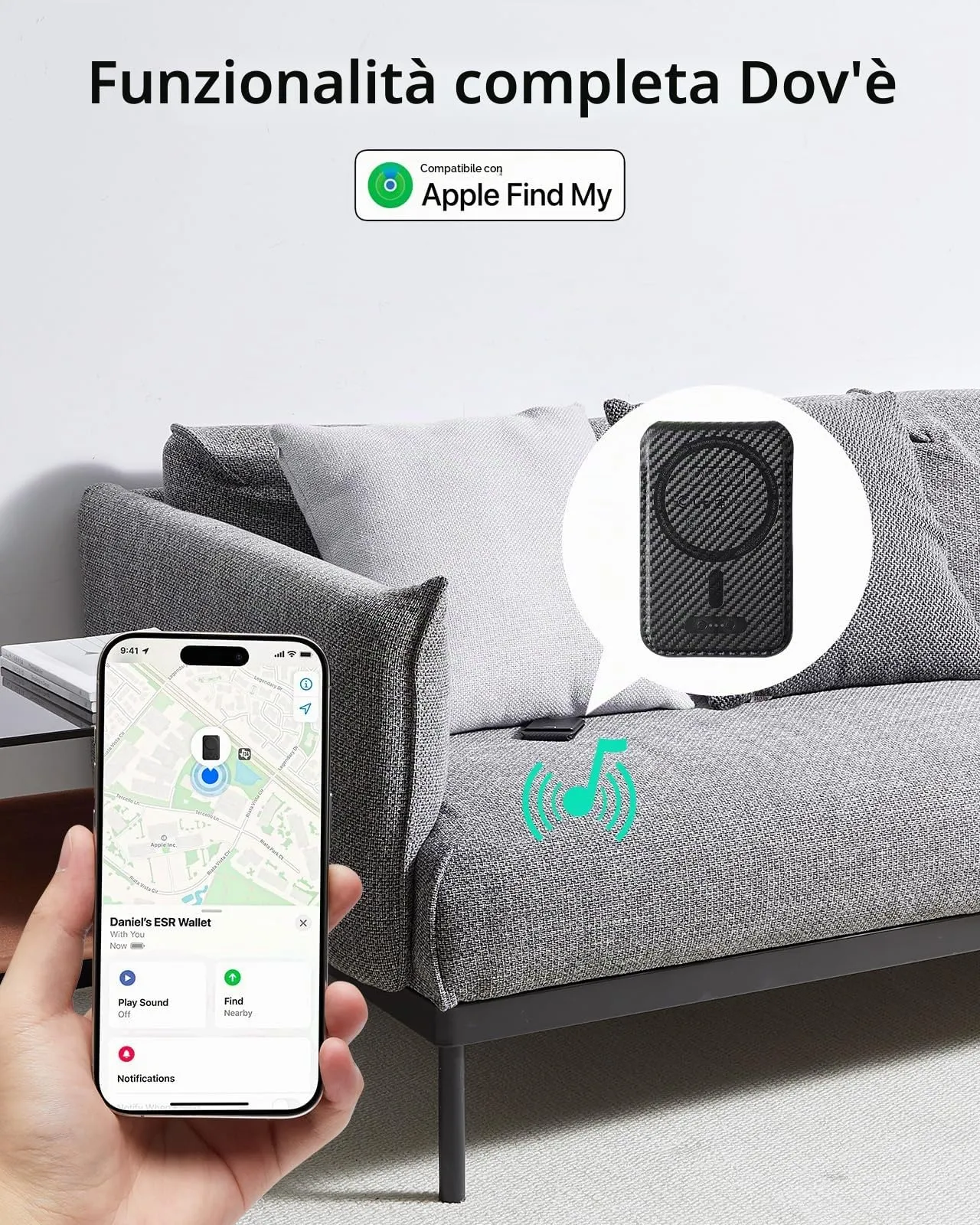 ESR Portafoglio MagSafe con Funzionalità completa con App Dov'è di FindMy - immagine 3