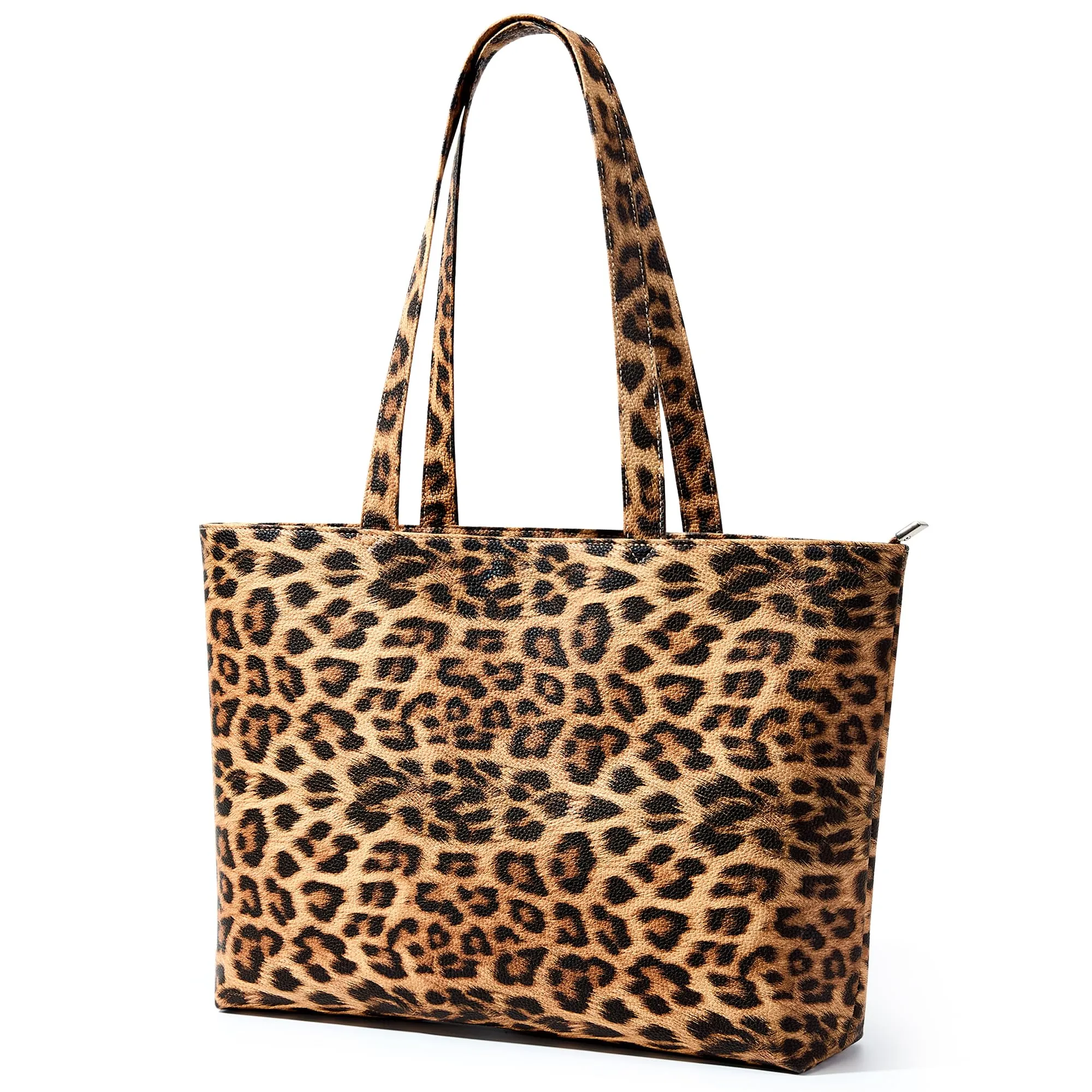 KALIDI Borsa modello "Tote bag" da donna, grande borsa a tracolla con cerniera impermeabile in PU per le donne, borsa da lavoro, scuola, viaggio, uso quotidiano, 43 x 27 x 8.4 cm - immagine 6