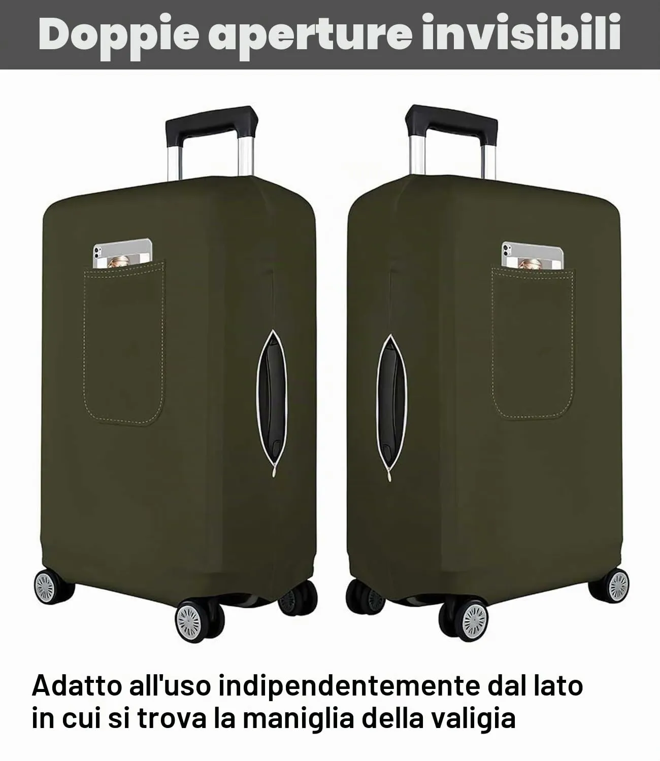 Morbuy Copri Valigia Grande per 29-32 Pollici, Elastica Verde Suitcase Cover con Ampia Tasca, XL Copri Trolley Protector con Cerniera, Antipolvere, Lavabile, Antigraffio - immagine 5