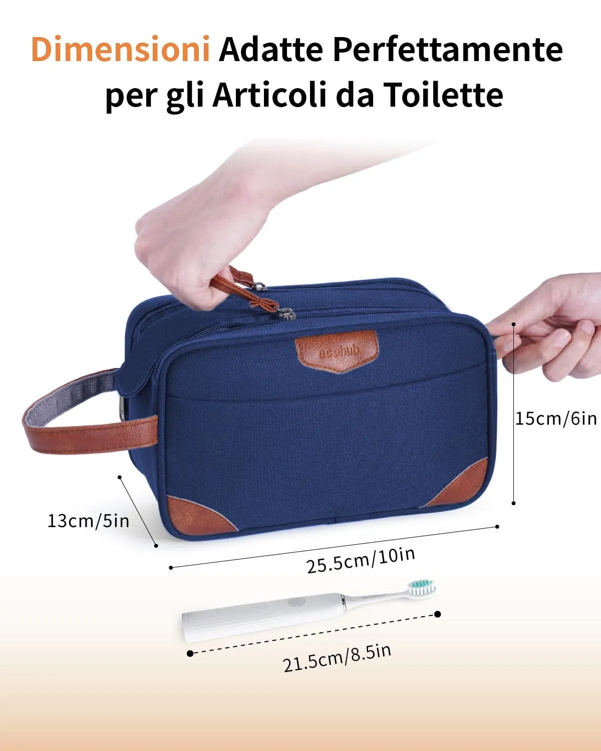 ECOHUB Beauty Case da Viaggio Portatile per Uomo con Tasca Impermeabile - immagine 5