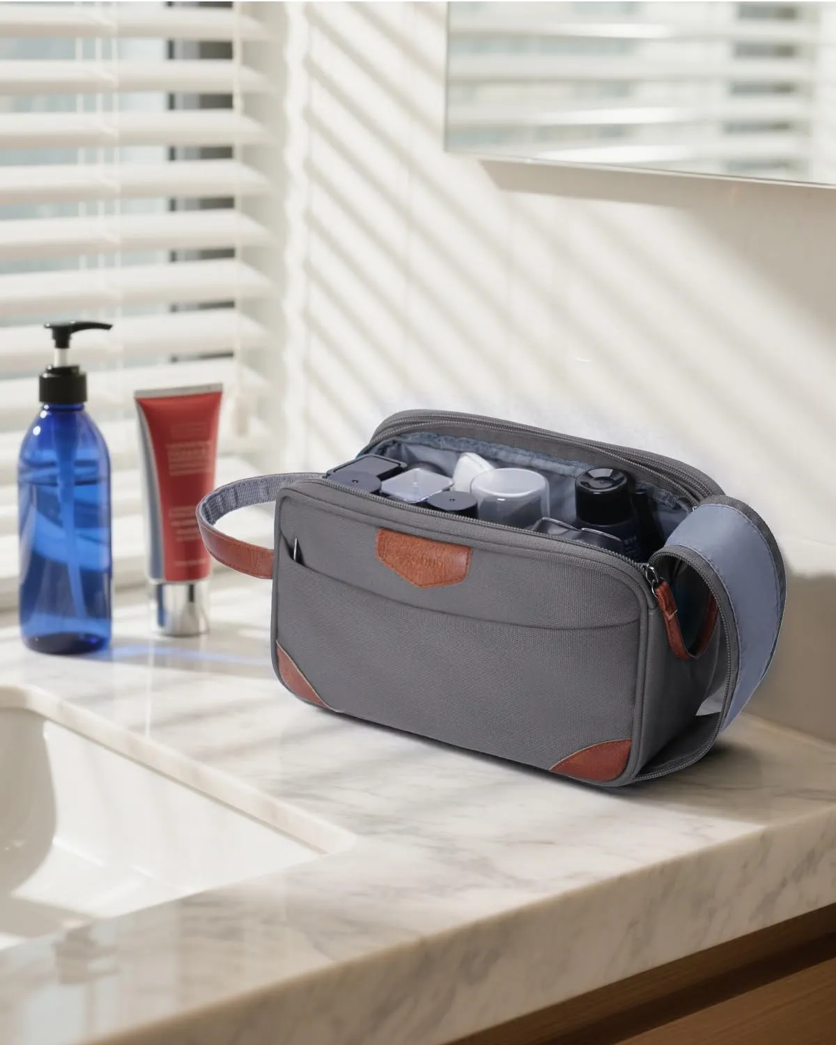ECOHUB Beauty Case da Viaggio Portatile per Uomo con Tasca Impermeabile - immagine 2