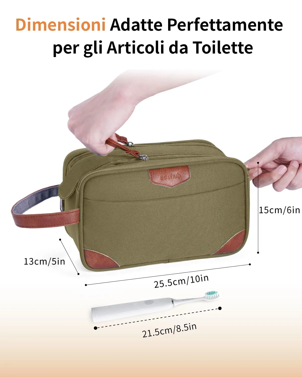 ECOHUB Beauty Case da Viaggio Portatile per Uomo con Tasca Impermeabile - immagine 5