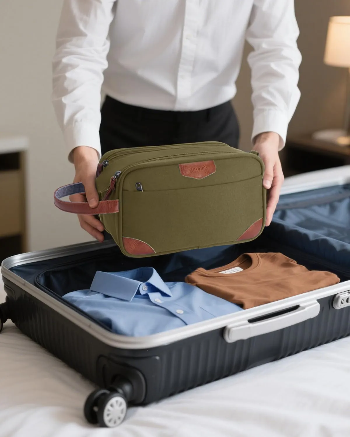 ECOHUB Beauty Case da Viaggio Portatile per Uomo con Tasca Impermeabile - immagine 9