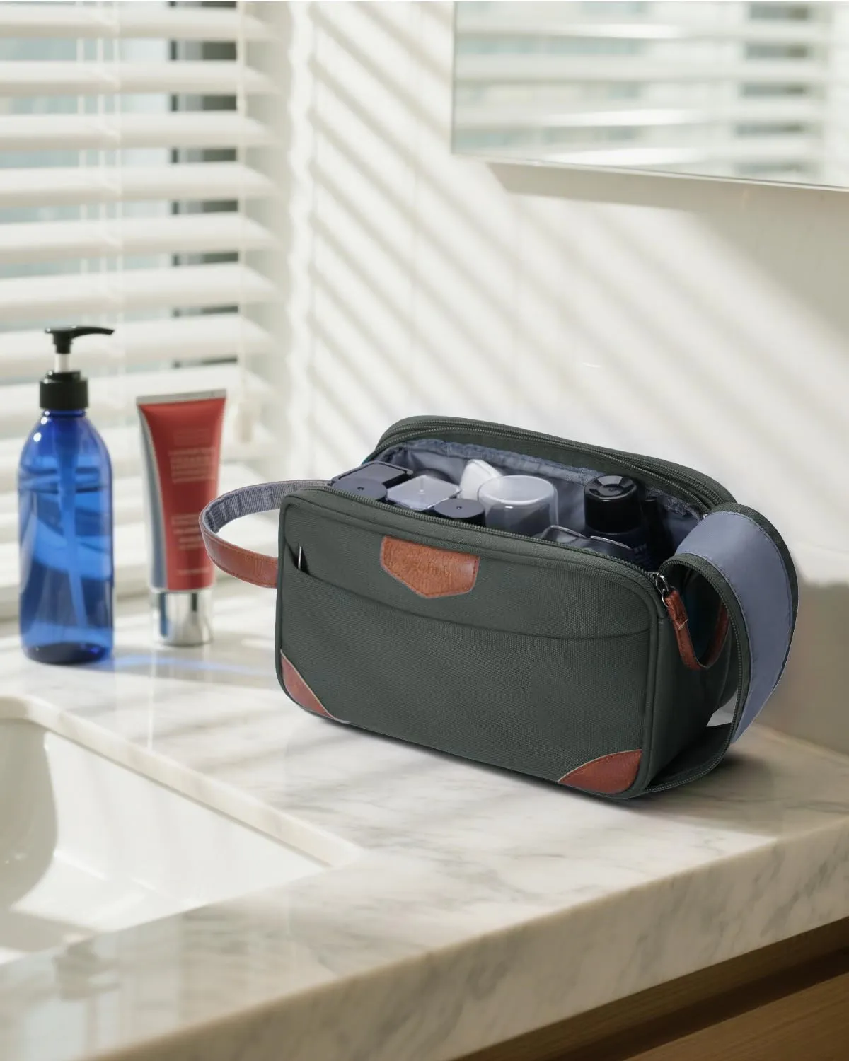 ECOHUB Beauty Case da Viaggio Portatile per Uomo con Tasca Impermeabile - immagine 2
