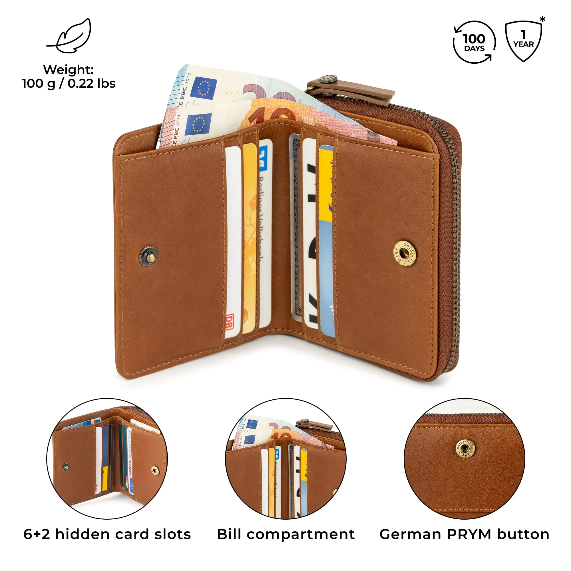 Berliner Bags Portafoglio Sara Donna Piccolo con Portamonete e RFID Pelle - immagine 4