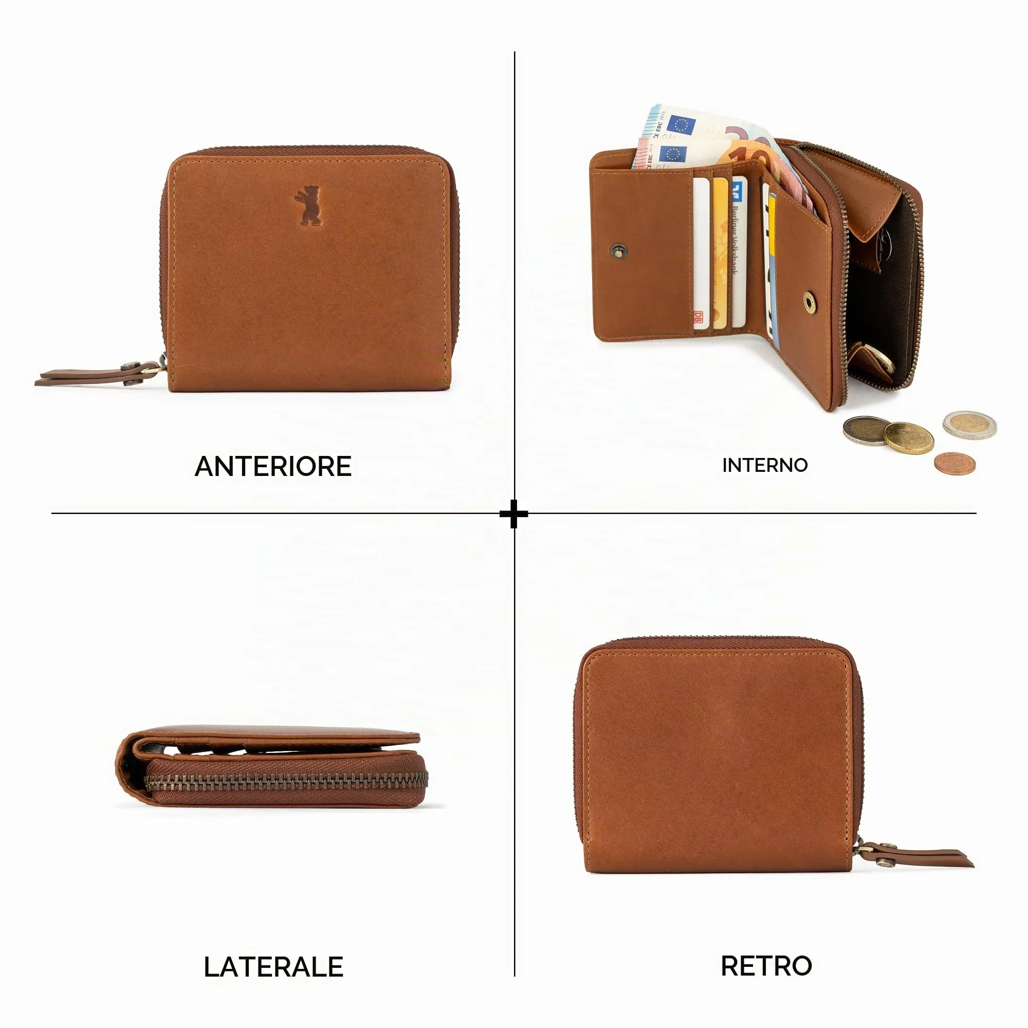 Berliner Bags Portafoglio Sara Donna Piccolo con Portamonete e RFID Pelle - immagine 6