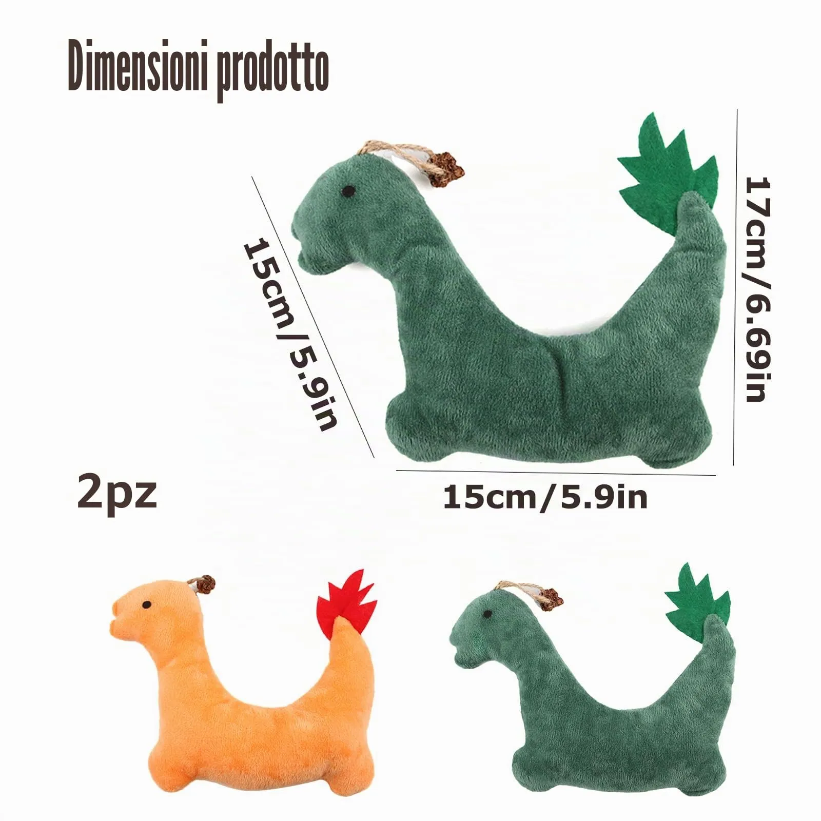 BSITSSS 2 Pezzi Giocattolo Catnip per Gatti, Piccolo Drago Fuoco Erba Gatta Giochi, Adorabile Verde e Arancione Drago Fuoco Peluche Cuscini per Pulizia dei Denti Coccolare e Giocare - immagine 2
