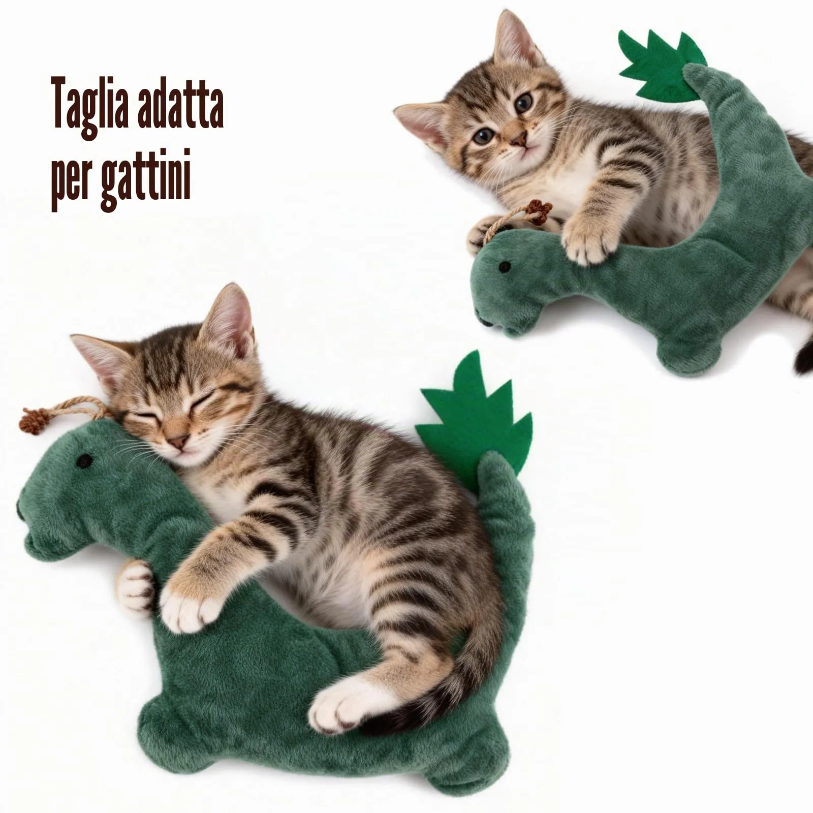 BSITSSS 2 Pezzi Giocattolo Catnip per Gatti, Piccolo Drago Fuoco Erba Gatta Giochi, Adorabile Verde e Arancione Drago Fuoco Peluche Cuscini per Pulizia dei Denti Coccolare e Giocare - immagine 6