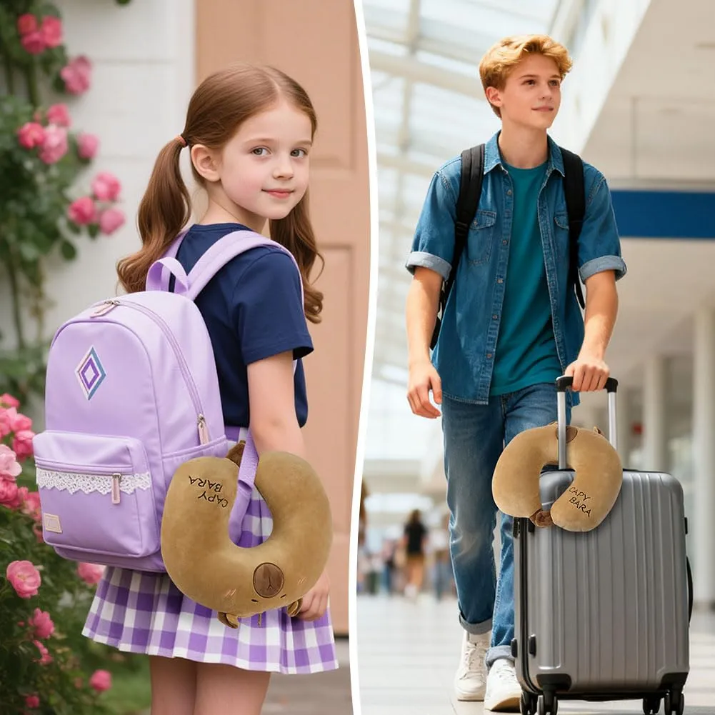 Alaoo Cuscino da Viaggio per Bambini,Cuscino deformabile a forma Capibara - immagine 7