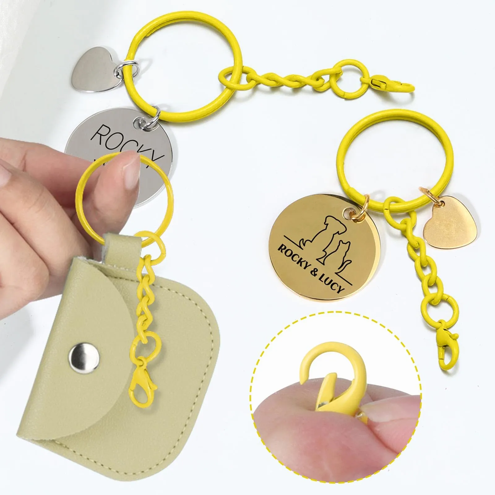 100 Pezzi Portachiavi Fai Da Te,Anello Portachiavi per Gioielli Fai Da Te - immagine 6