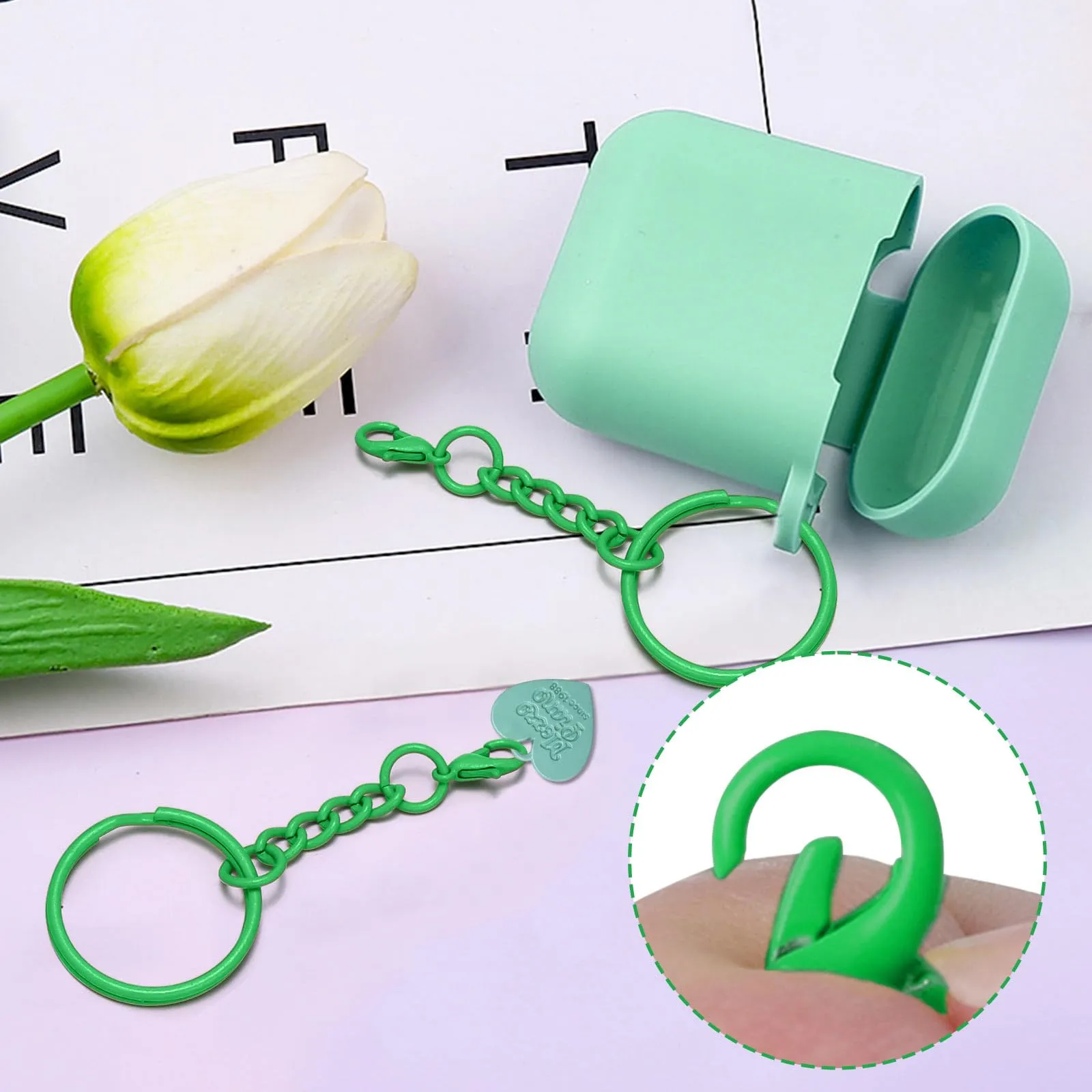CINGHIA 100 Pezzi Anelli Portachiavi,Anelli per Portachiavi Fai Da Te,Keychain per Gioielli Fai Da Te - immagine 5