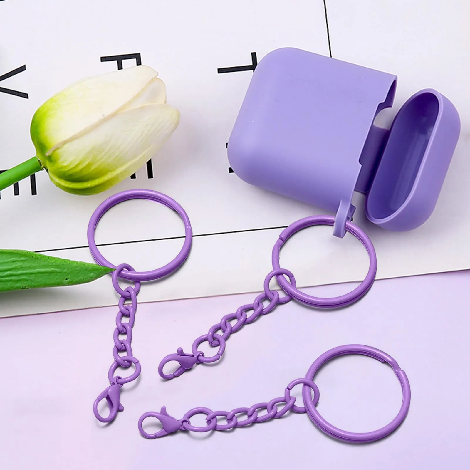 CINGHIA Anelli Portachiavi 25mm,100 Pezzi Anelli per Portachiavi Fai Da Te,Keychain per Gioielli Fai Da Te - immagine 3