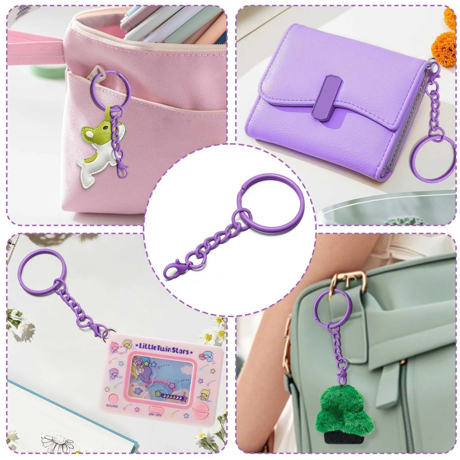CINGHIA Anelli Portachiavi 25mm,100 Pezzi Anelli per Portachiavi Fai Da Te,Keychain per Gioielli Fai Da Te - immagine 7