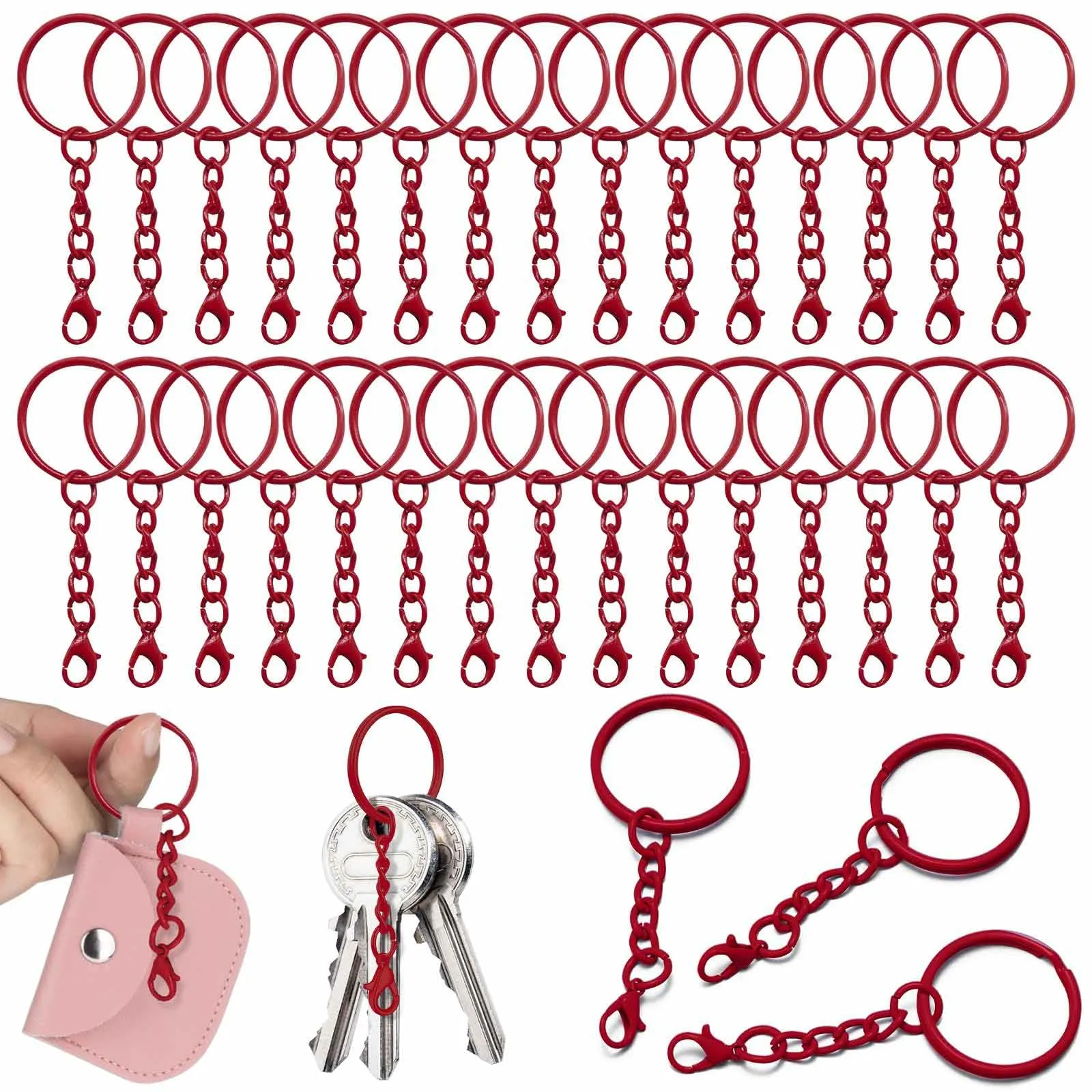 100 Pezzi Anello Portachiavi,Anelli per Portachiavi Fai Da Te,Keychain per Gioielli Fai Da Te - immagine 1