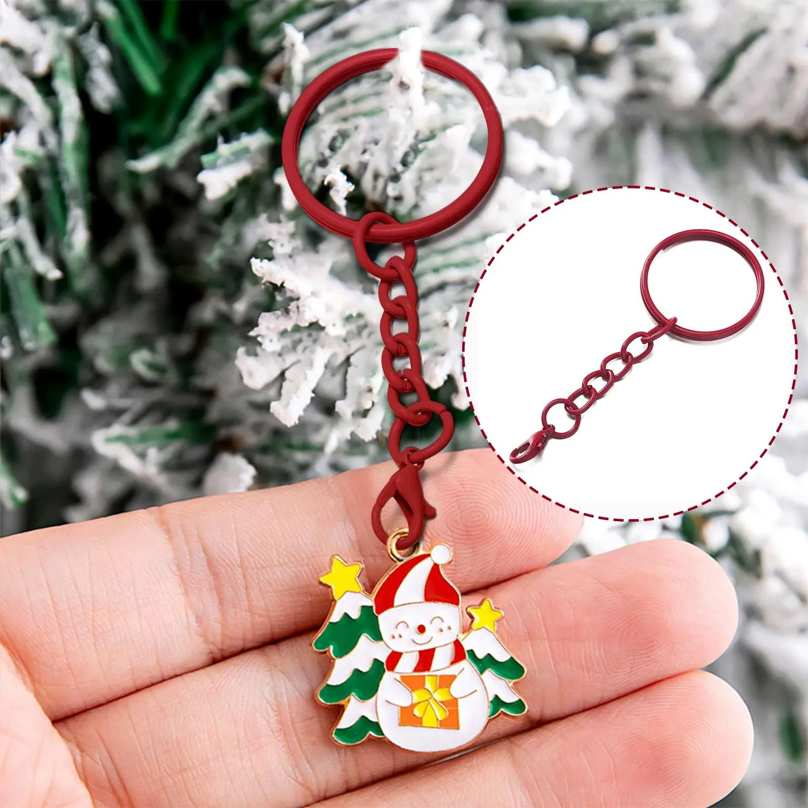 100 Pezzi Anello Portachiavi,Anelli per Portachiavi Fai Da Te,Keychain per Gioielli Fai Da Te - immagine 3