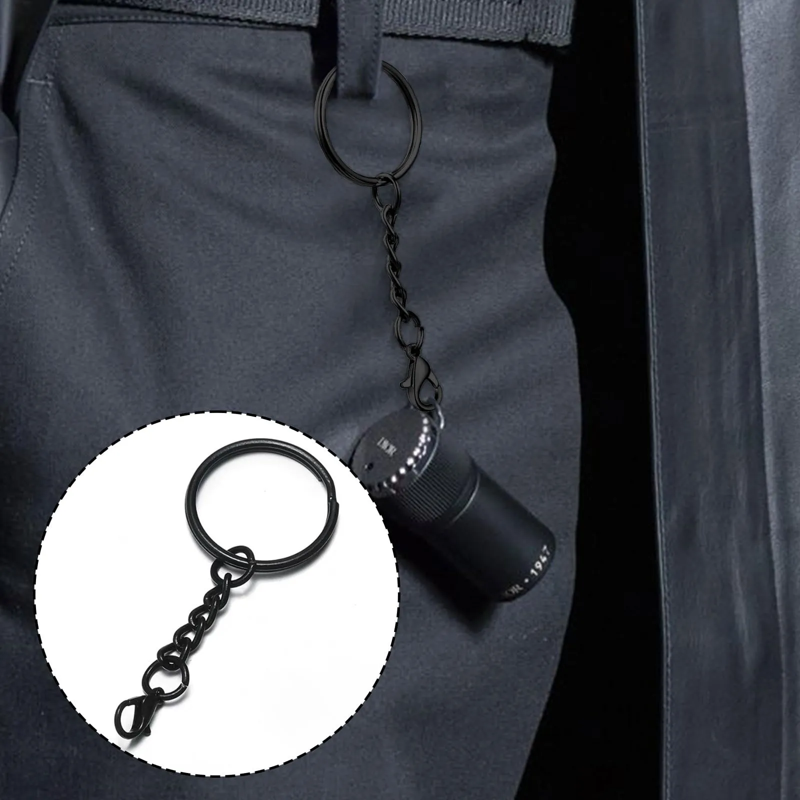 CINGHIA 100 Pezzi Keychain,Anello Portachiavi,Catena Portachiav per gioielli Fai Da Te - immagine 6