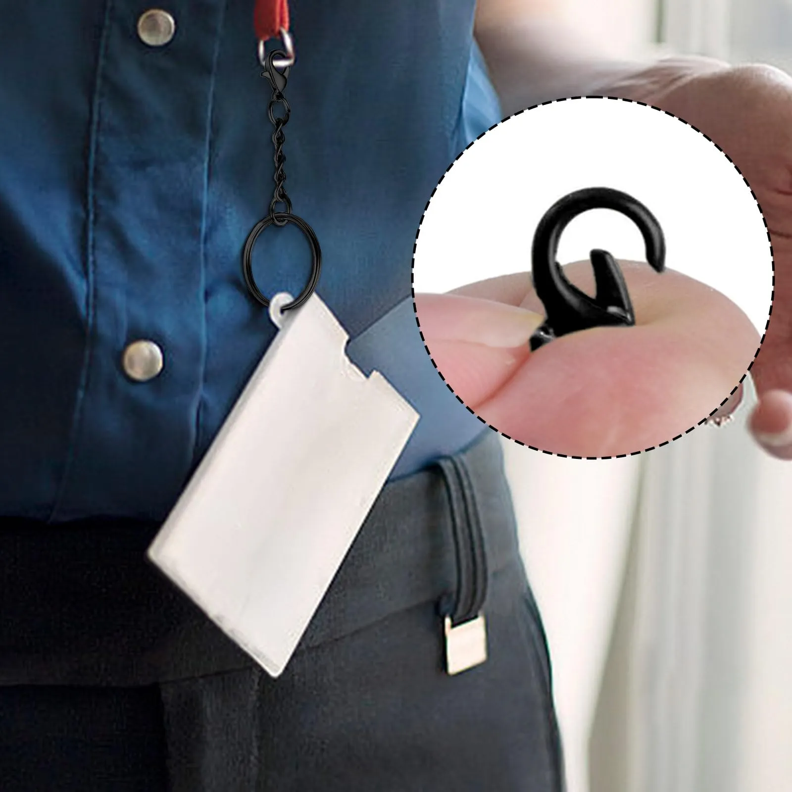 CINGHIA 100 Pezzi Keychain,Anello Portachiavi,Catena Portachiav per gioielli Fai Da Te - immagine 7