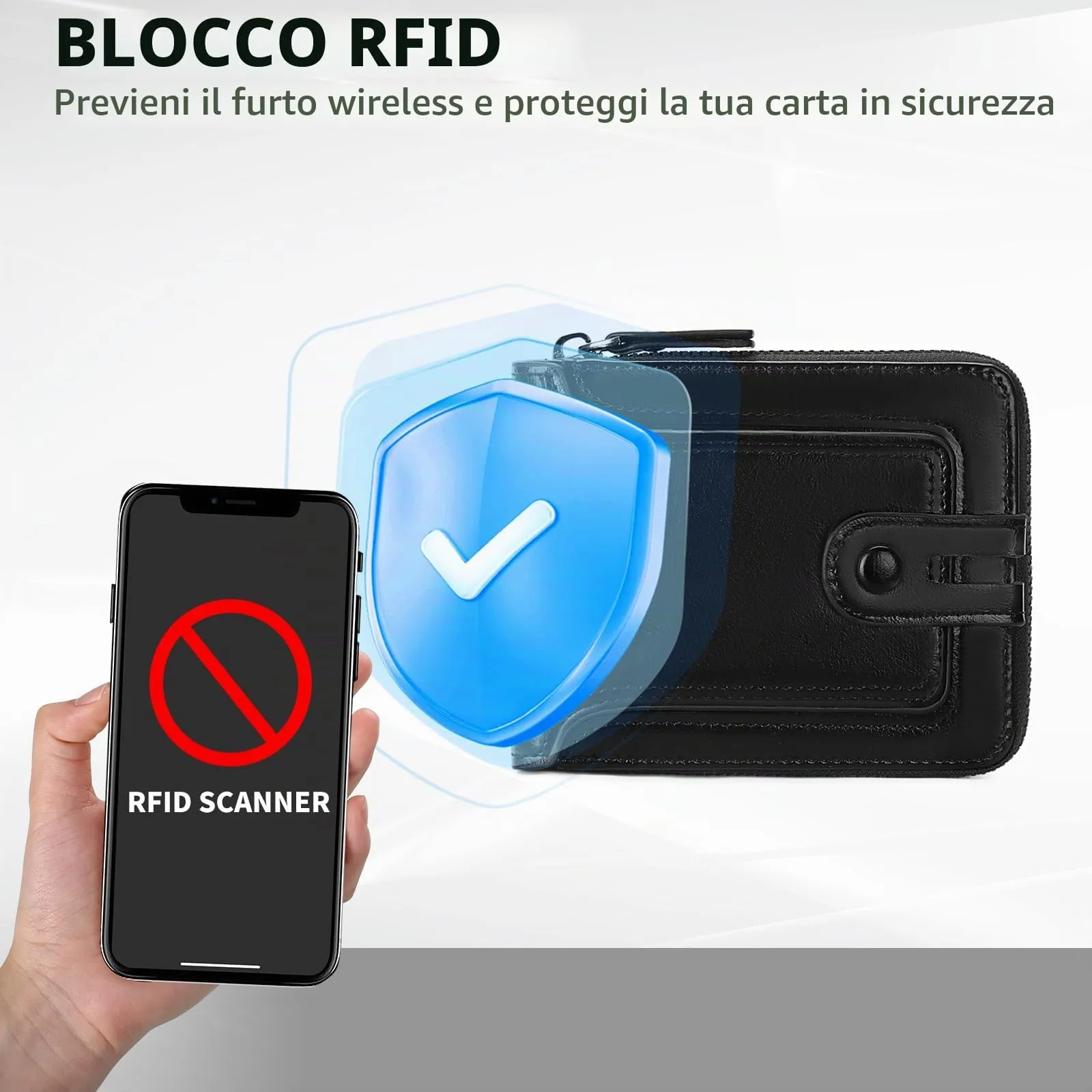 SENDEFN Portafoglio Uomo, Porta Carte con Tasca per Moneta - immagine 6