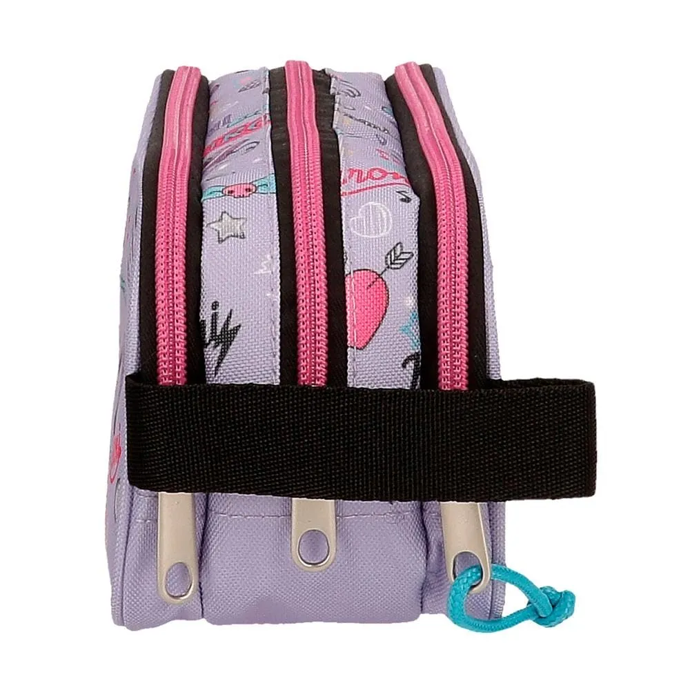 Sanrio Kuromi Retropop Astuccio Triplo Viola 22x10x9 cm Poliestere - immagine 2