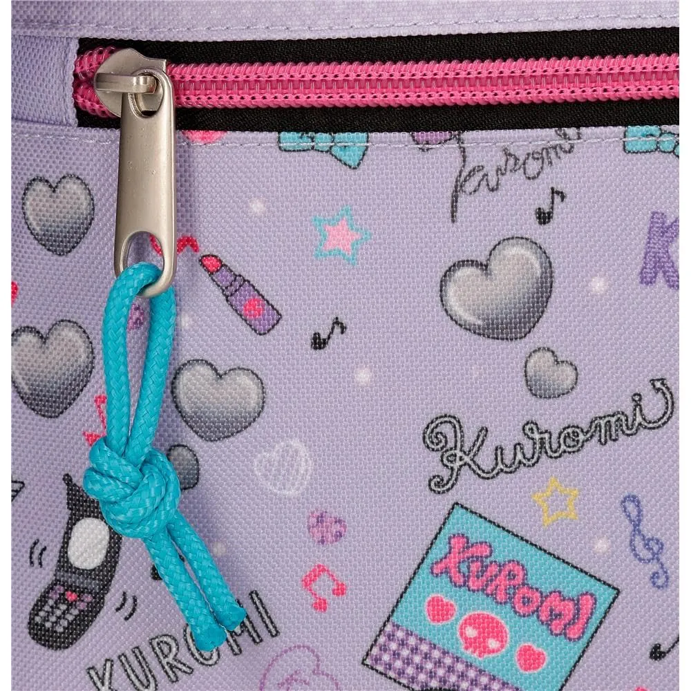 Sanrio Kuromi Retropop Astuccio Triplo Viola 22x10x9 cm Poliestere - immagine 5