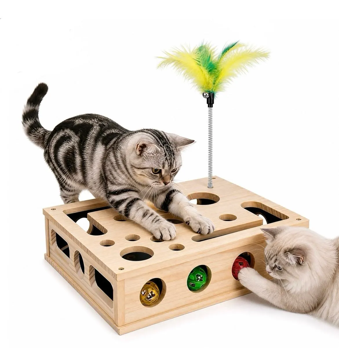 Giocattolo Interattivo per Gatti Interni, 2 in 1 Gioco Interattivo Gatto - immagine 1