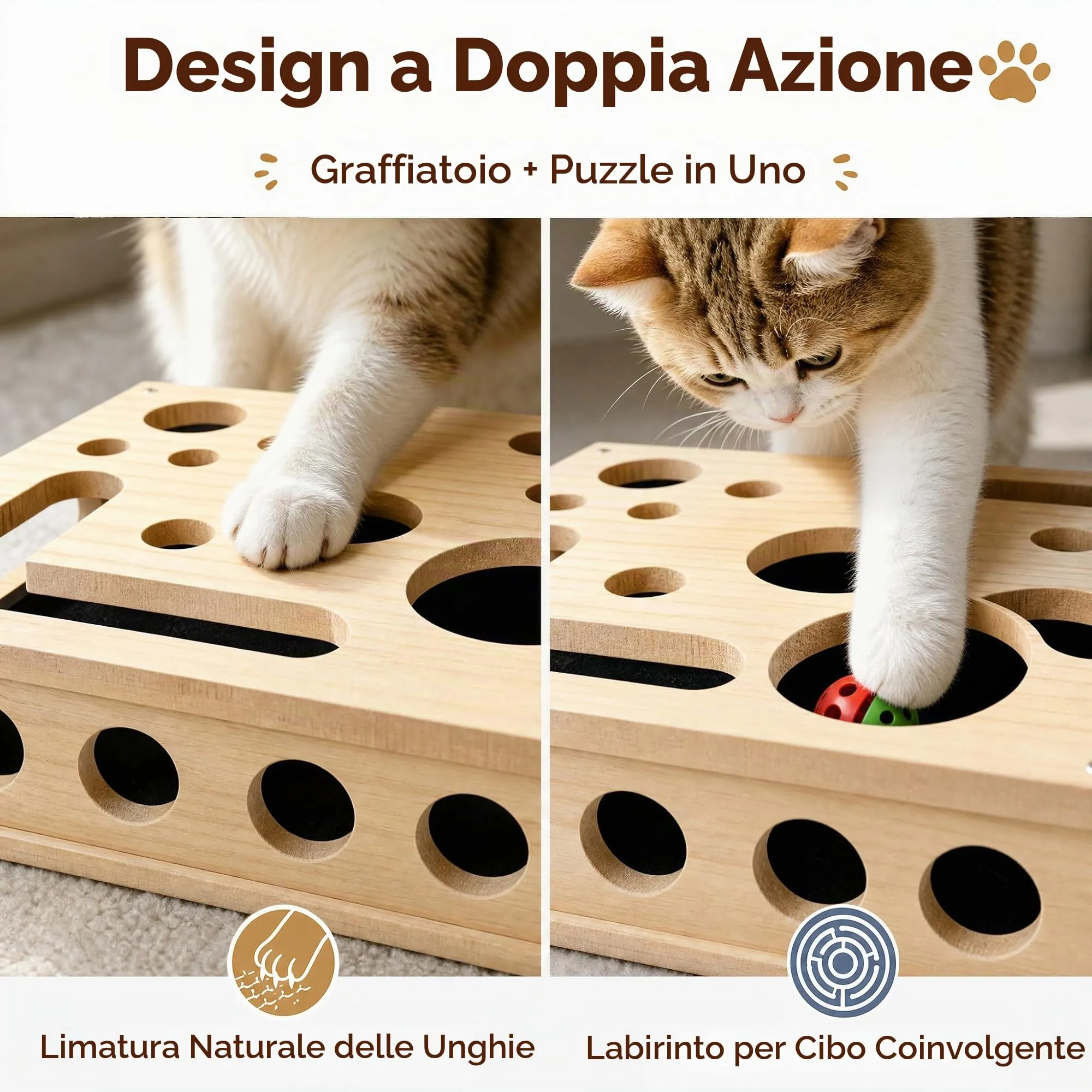 Giocattolo Interattivo per Gatti Interni, 2 in 1 Gioco Interattivo Gatto - immagine 4