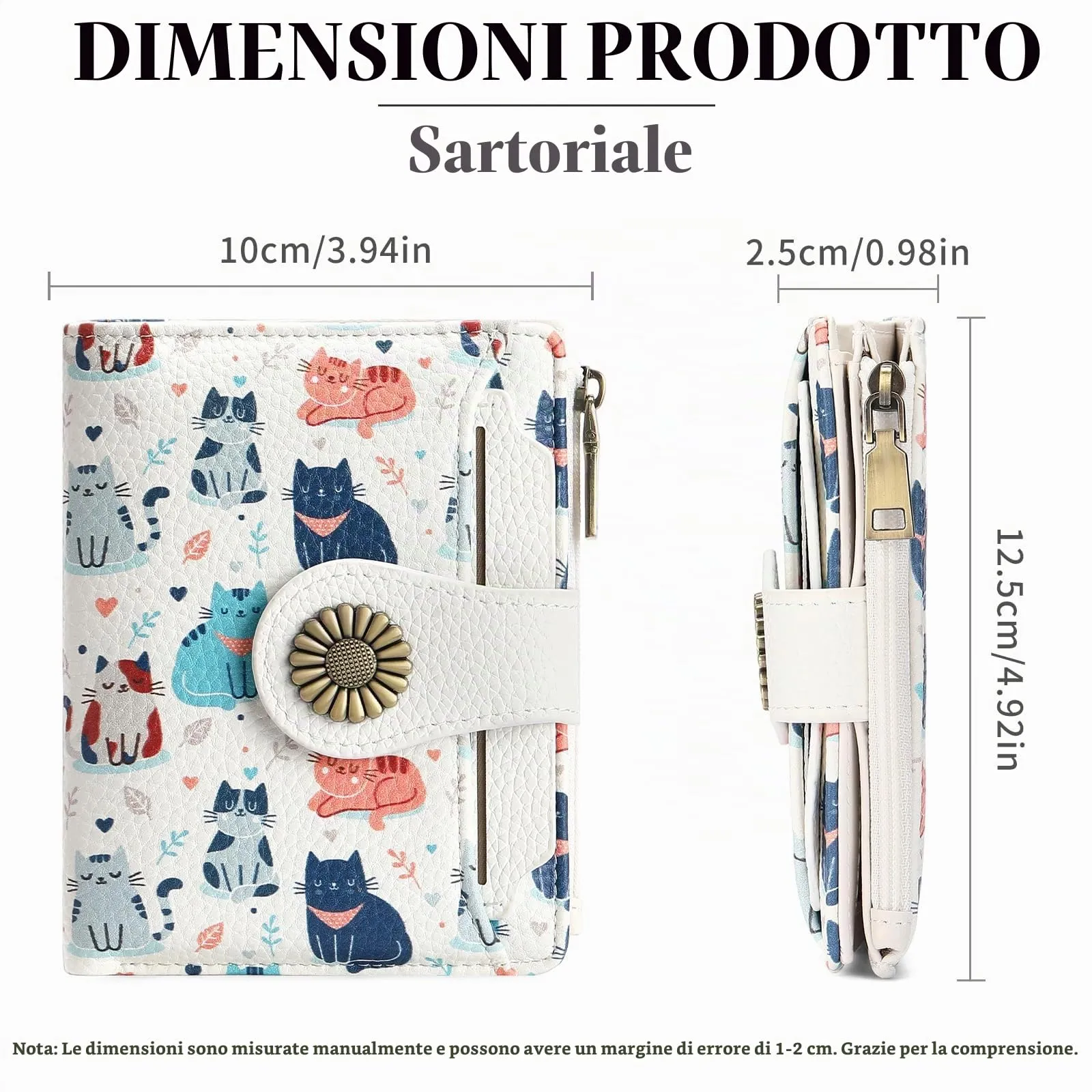 SENDEFN Portafoglio Donna Piccolo, Portamonete RFID con Cerniera - immagine 2