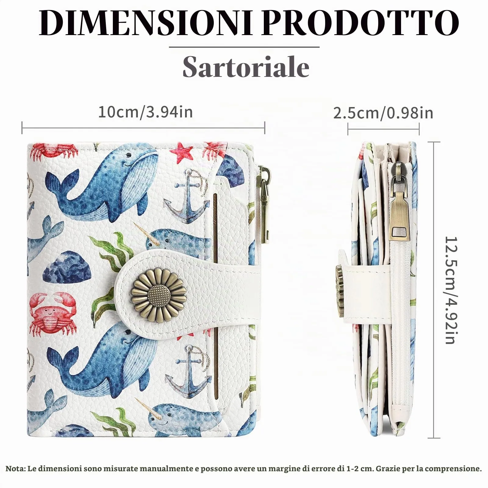 SENDEFN Portafoglio Donna Piccolo, Portamonete RFID con Cerniera - immagine 2