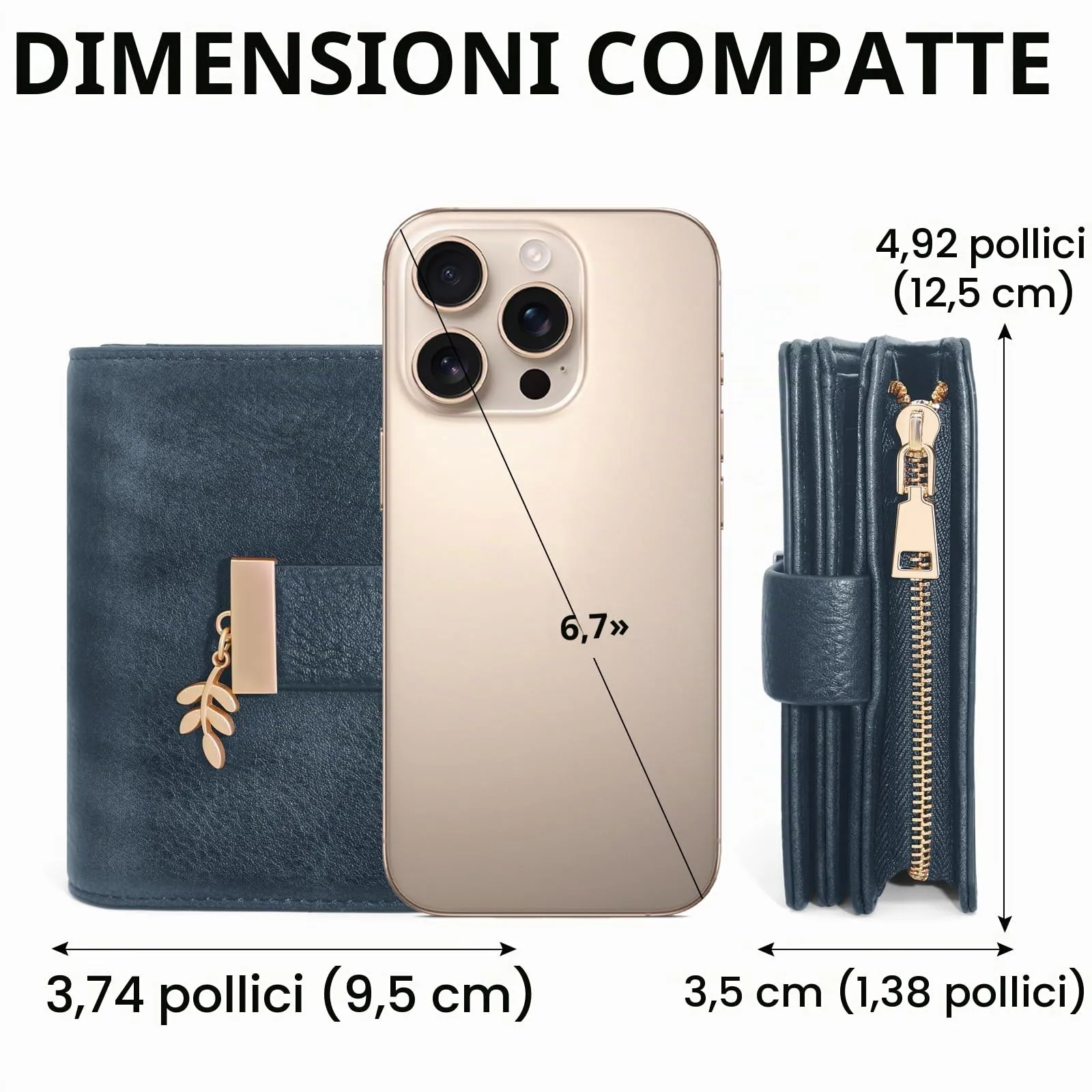 REETEE Portafoglio Donna Piccolo e Compatto Pelle PU con Protezione RFID - immagine 5