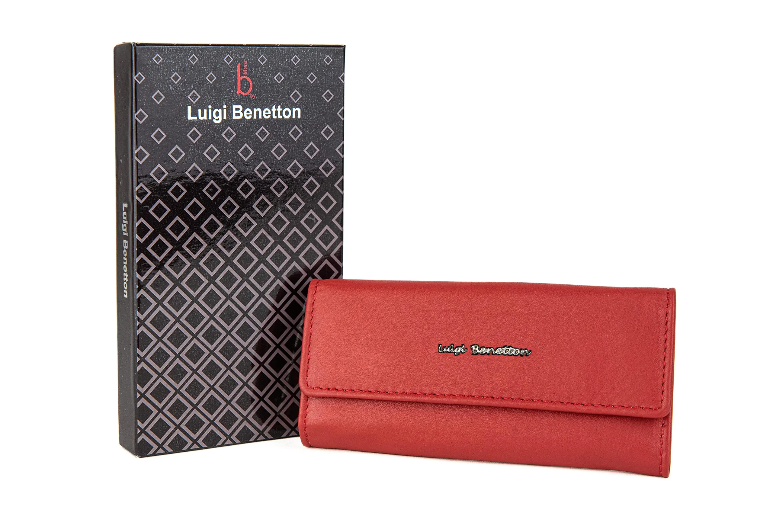 Luigi Benetton Portachiavi Vera Pelle Uomo Donna Chiavi Lunghe 8 Ganci Dimensione 13x6x2 Art. 3004/3104 (ROSSO 3004) - immagine 4