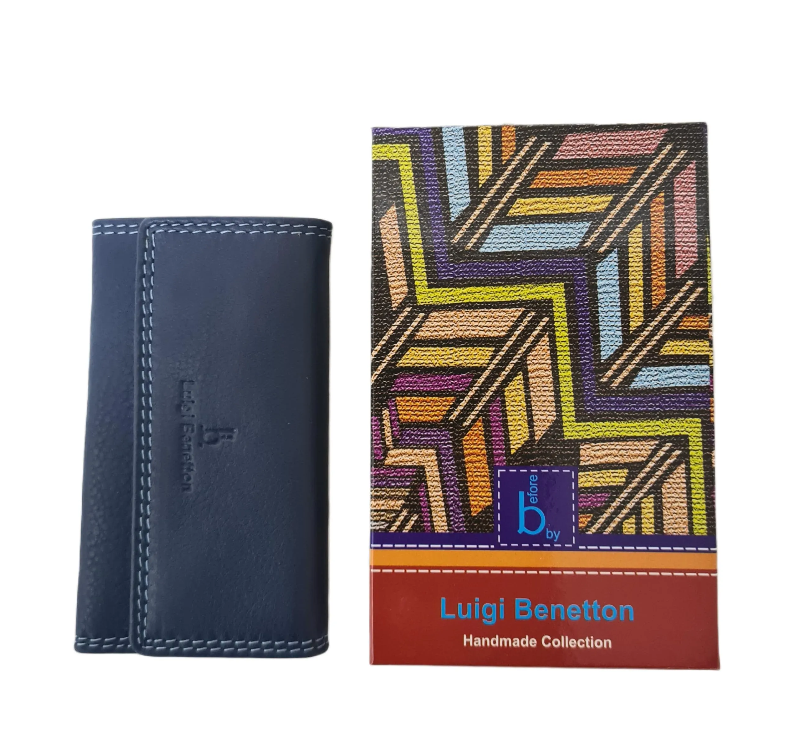 Luigi Benetton Portachiavi Vera Pelle Uomo Donna Chiavi Lunghe 8 Ganci Dimensione 13x6x2 Art. 3004/3104 (BLU 3104) - immagine 4