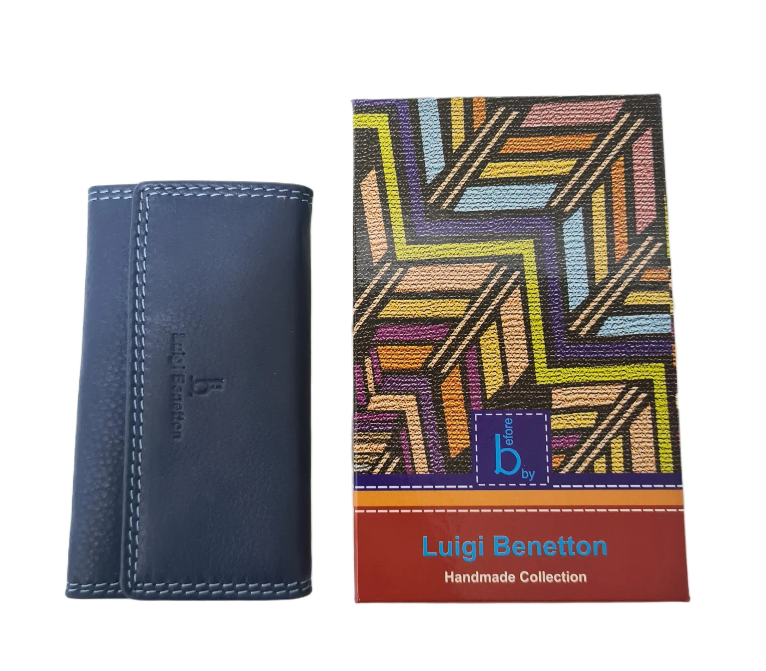 Luigi Benetton Portachiavi Vera Pelle Uomo Donna Chiavi Lunghe 8 Ganci Dimensione 13x6x2 Art. 3004/3104 (BLU 3104) - immagine 7