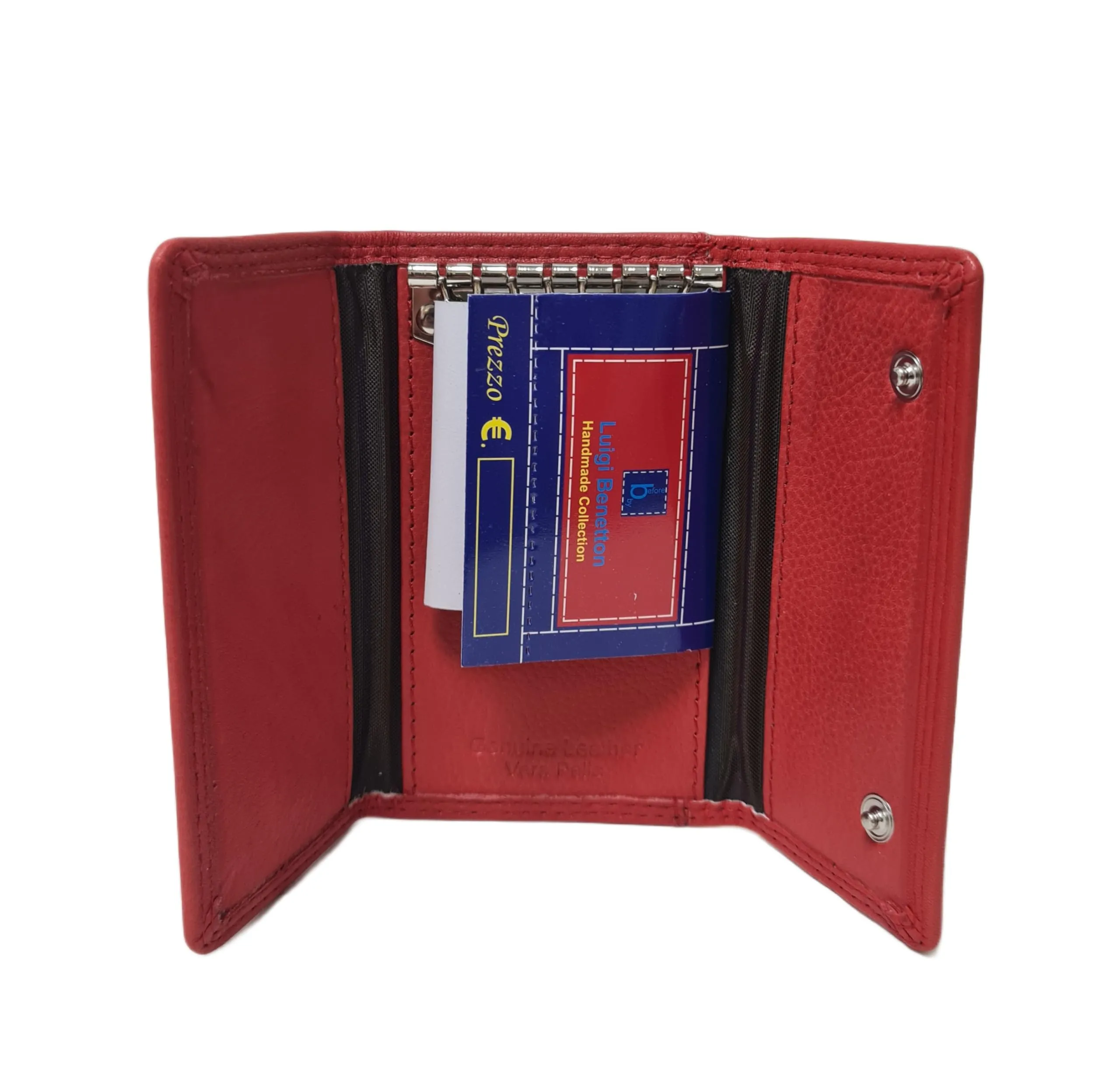 Luigi Benetton Portachiavi Vera Pelle Uomo Donna Chiavi Lunghe 8 Ganci Dimensione 13x6x2 Art. 3004/3104 (ROSSO 3104) - immagine 9