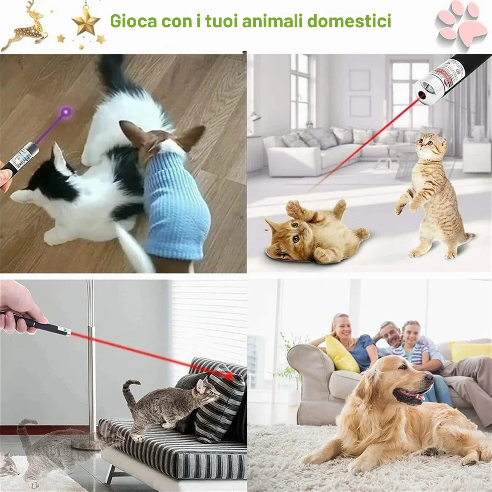 Dazhua Giocattolo clicker a lungo raggio con penna da addestramento for gatti multicolore da 2 pezzi con puntatore a punto luminoso for gattino(Red) - immagine 5