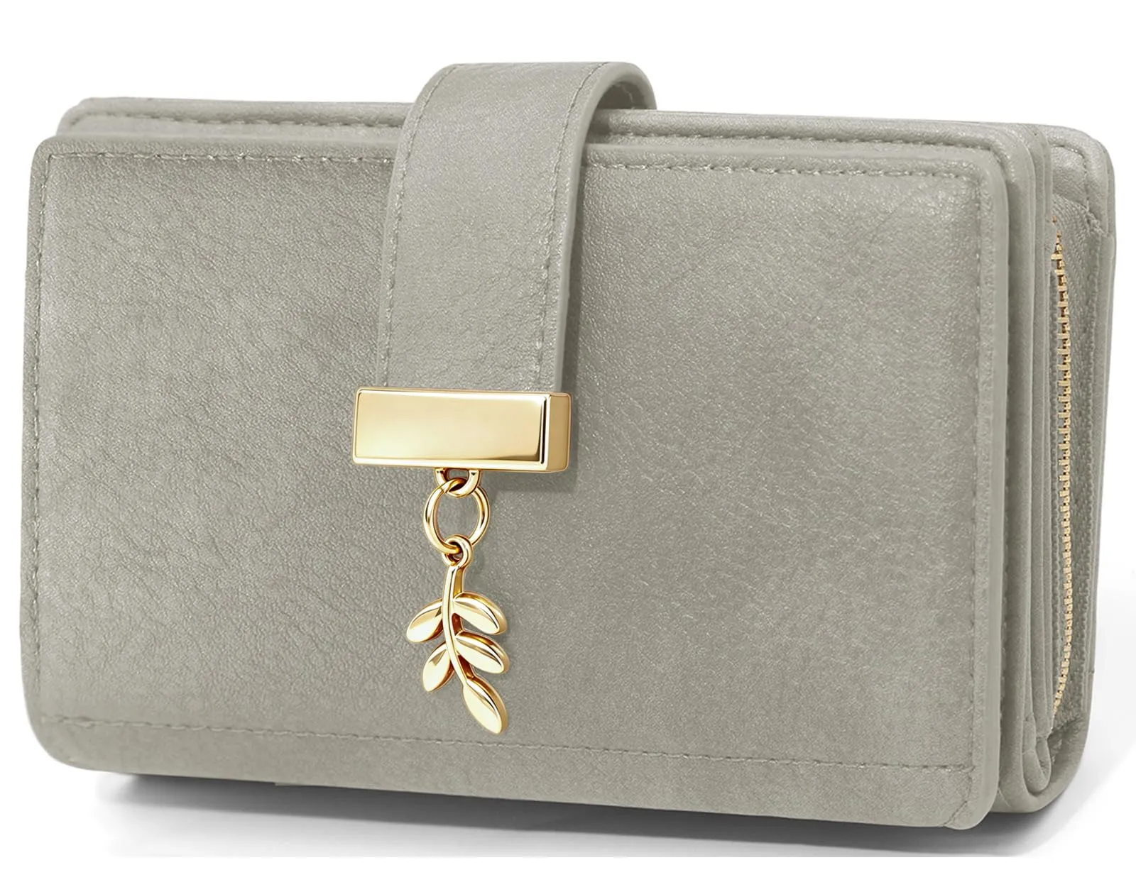 HNOOM Portafoglio Portamonete Donna Porta Carte di Credito Medio (Grigio) - immagine 1