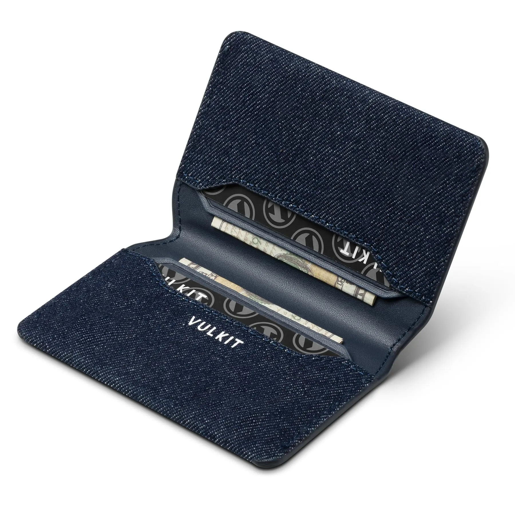 VULKIT Porta Carte di Credito Sottile e Minimalista in Pelle con Protezione RFID Tasca Frontale e Chiusura Magnetica - immagine 1