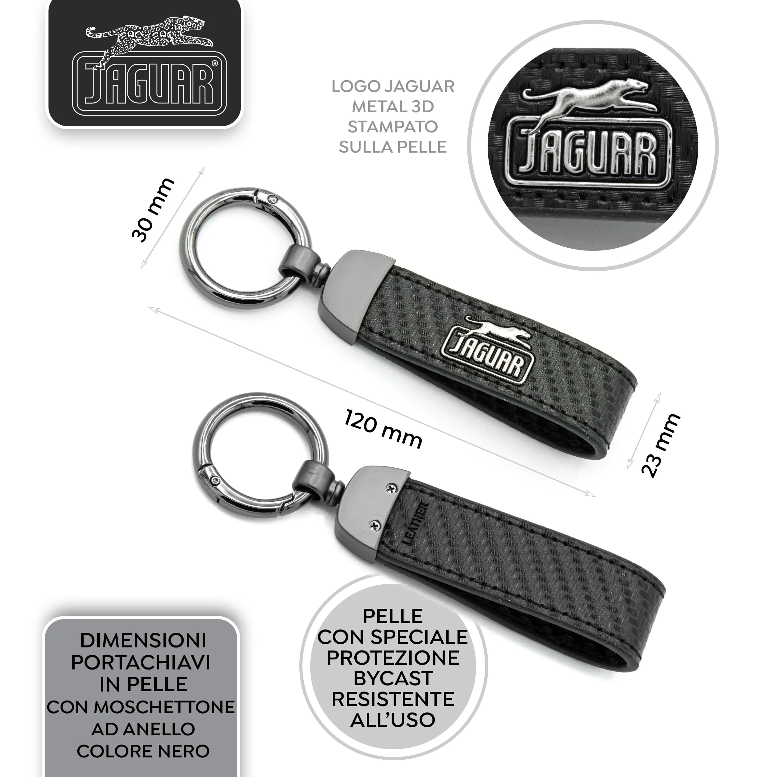 JAGUAR Regalo Uomo Cofanetto Portafoglio Uomo in Pelle Nera con Protezione RFID e Portachiavi in Pelle Bycast Color Carbonio, Idea Regalo Originale Compleanno con Elegante Cofanetto in Legno - immagine 8