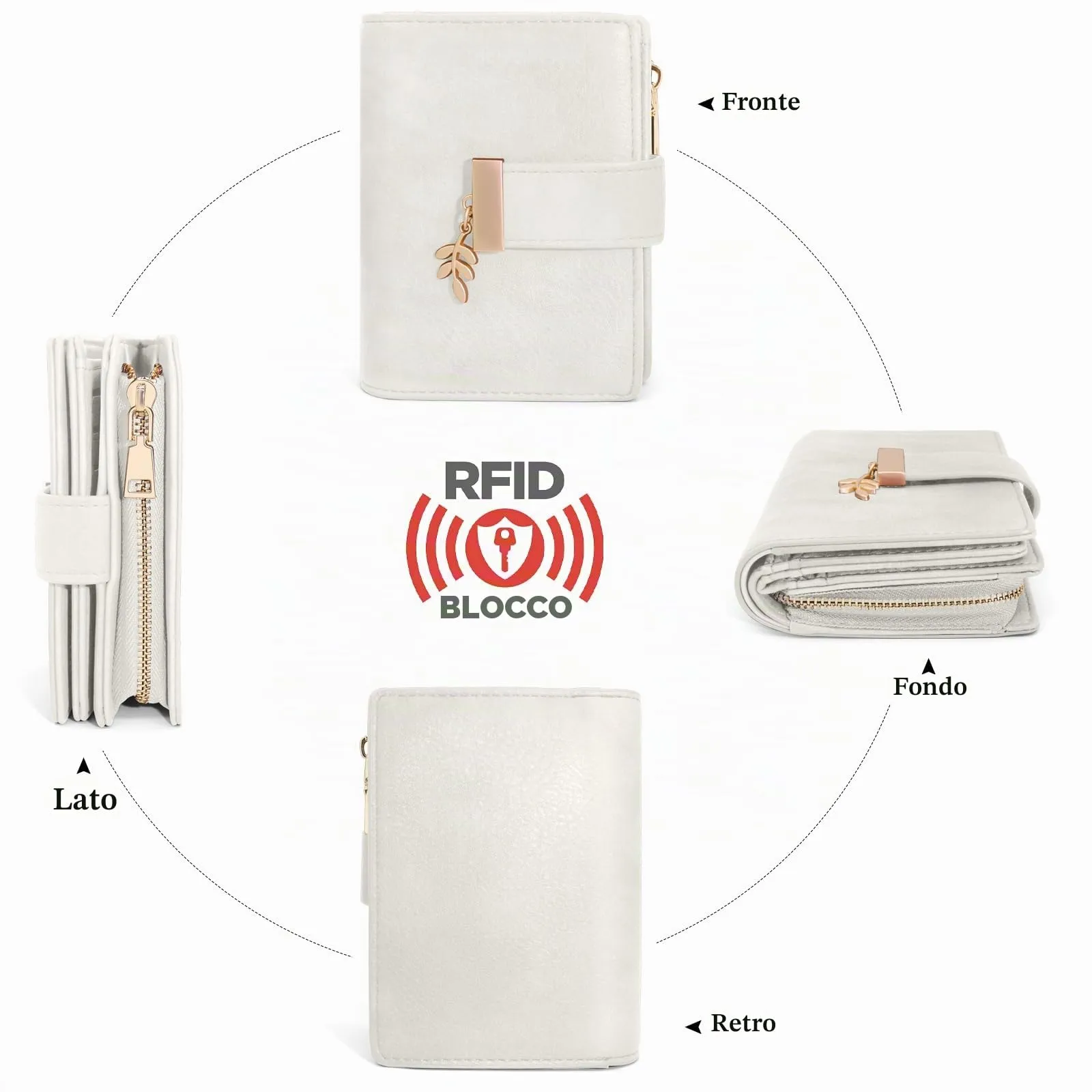 REETEE Portafoglio Donna Piccolo e Compatto Pelle PU con Protezione RFID - immagine 6