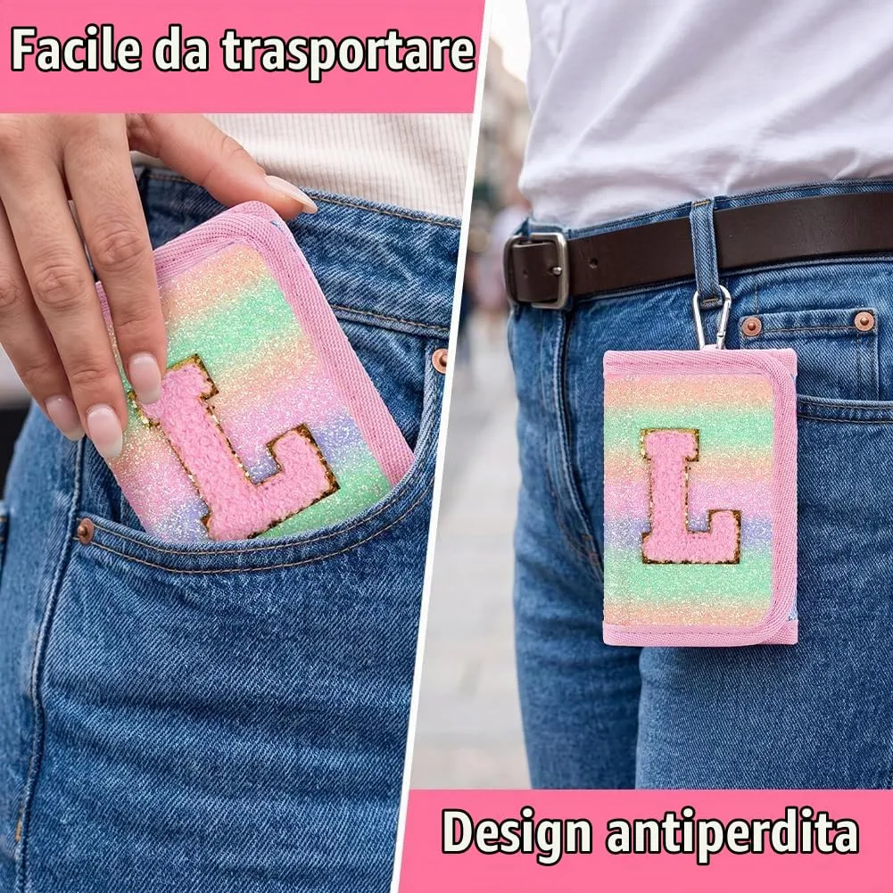 OSDUE Portafoglio Bambini, Portamonete Tre Ante, con Cinghie, Portachiavi L - immagine 5