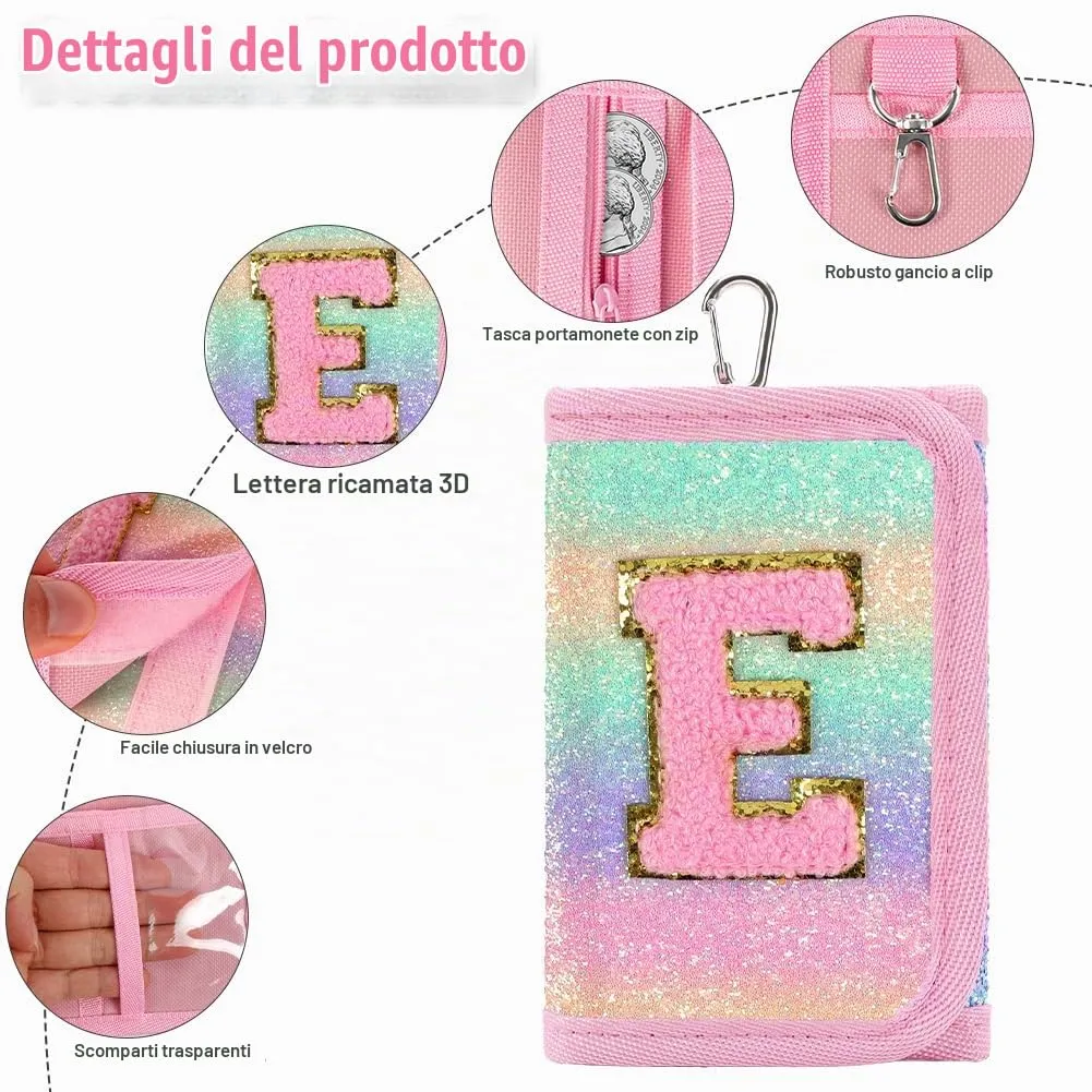 OSDUE Portafoglio Bambini, Portamonete Tre Ante, con Cinghie, Portachiavi E - immagine 4
