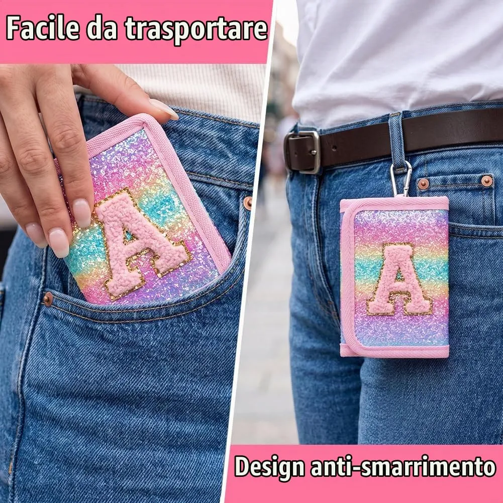 OSDUE Portafoglio Bambini, Portamonete Tre Ante, con Cinghie, Portachiavi A - immagine 5
