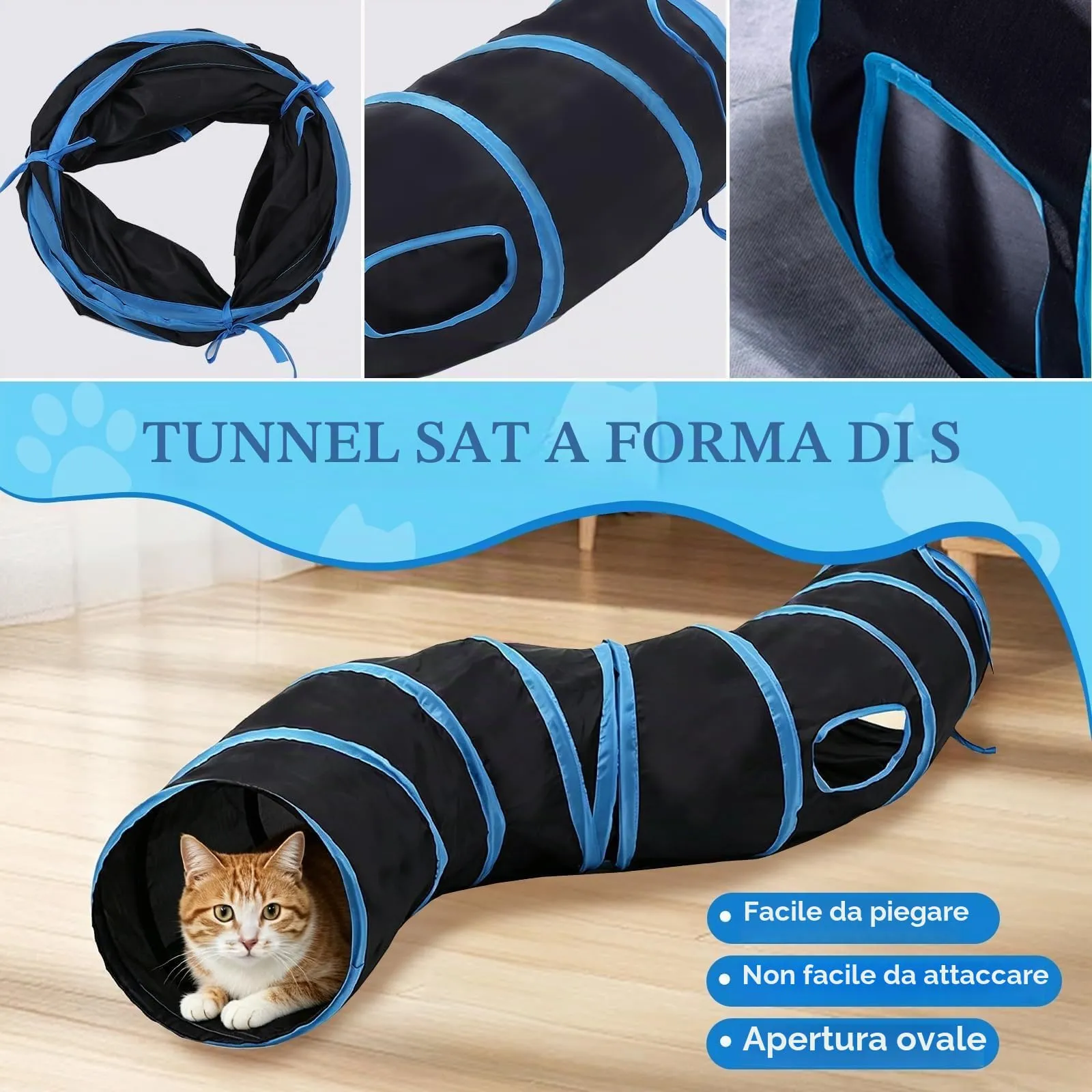 Giochi Tunnel per Gatti in Casa, 42 Pezzi Giocattoli Interattivi per Gatti - immagine 5