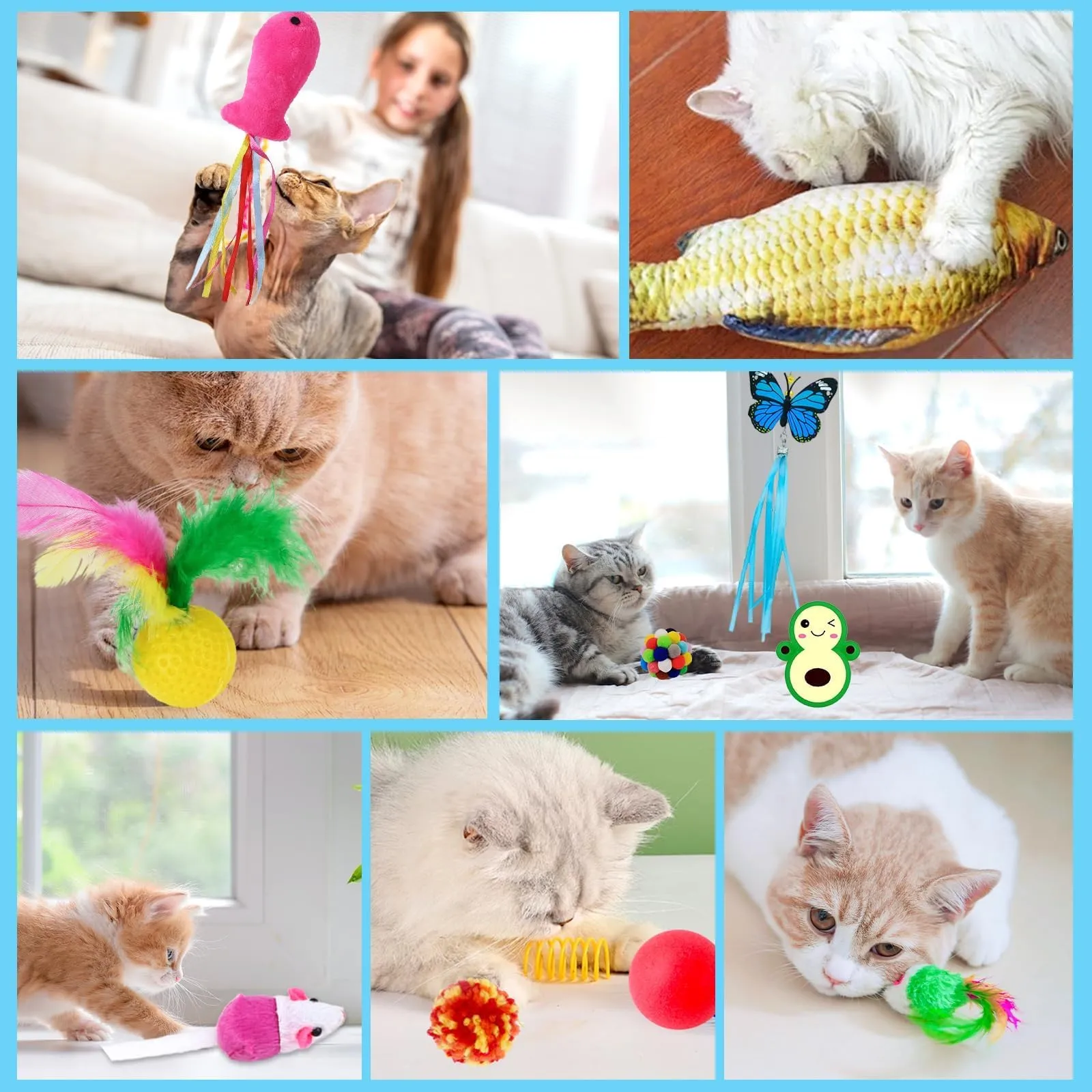 Giochi Tunnel per Gatti in Casa, 42 Pezzi Giocattoli Interattivi per Gatti - immagine 7